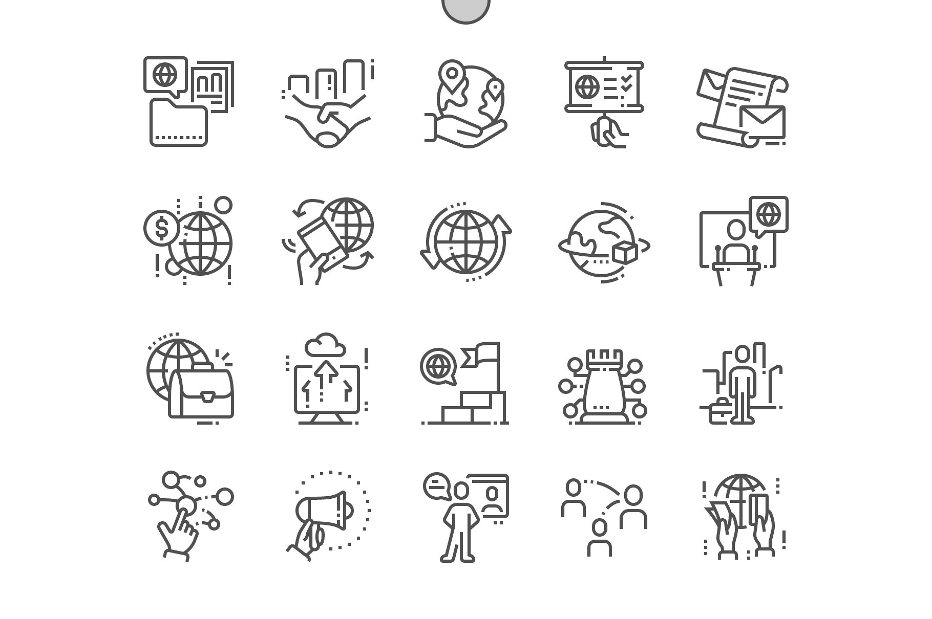 全球商务图标素材 Global Business Line Icons