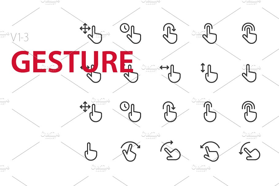 手势图标素材 60 Gesture UI icons
