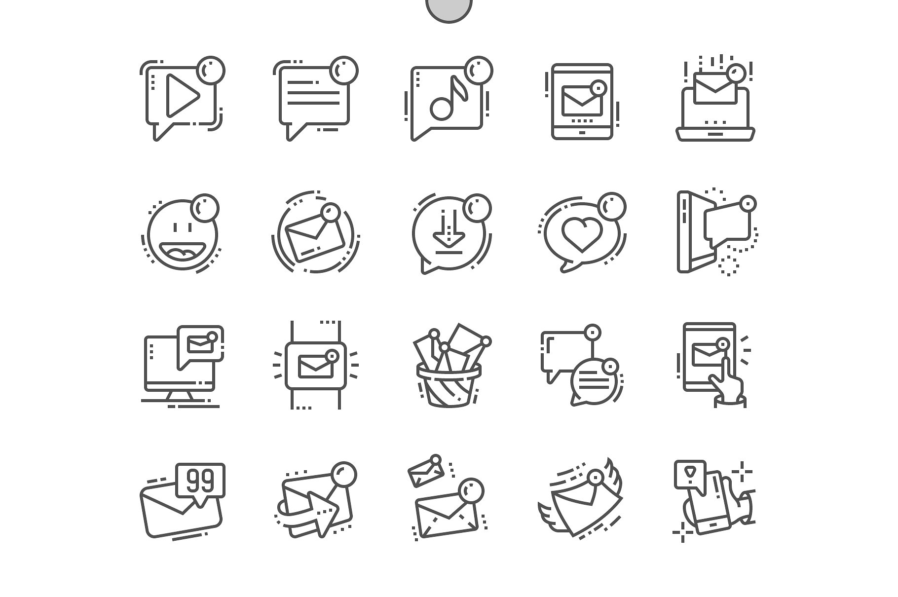 未读的消息图标素材 Unread messages Line Icons