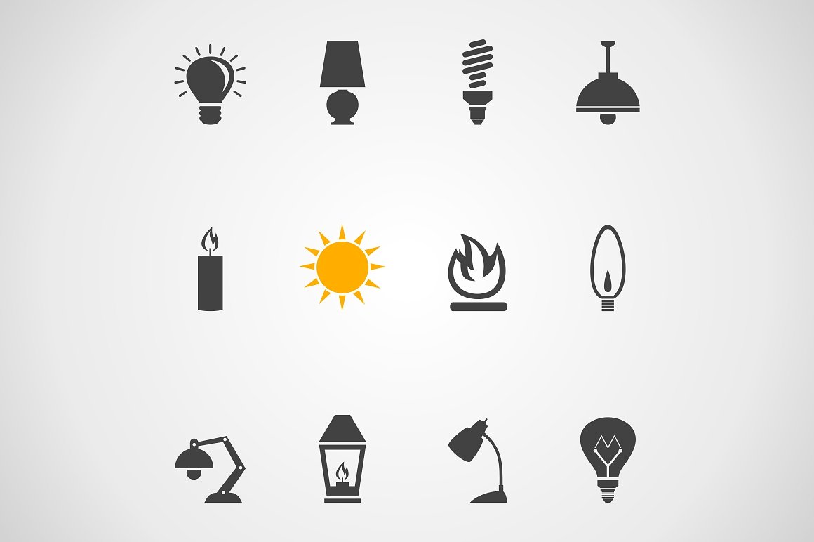 灯的图标素材 Light an icon
