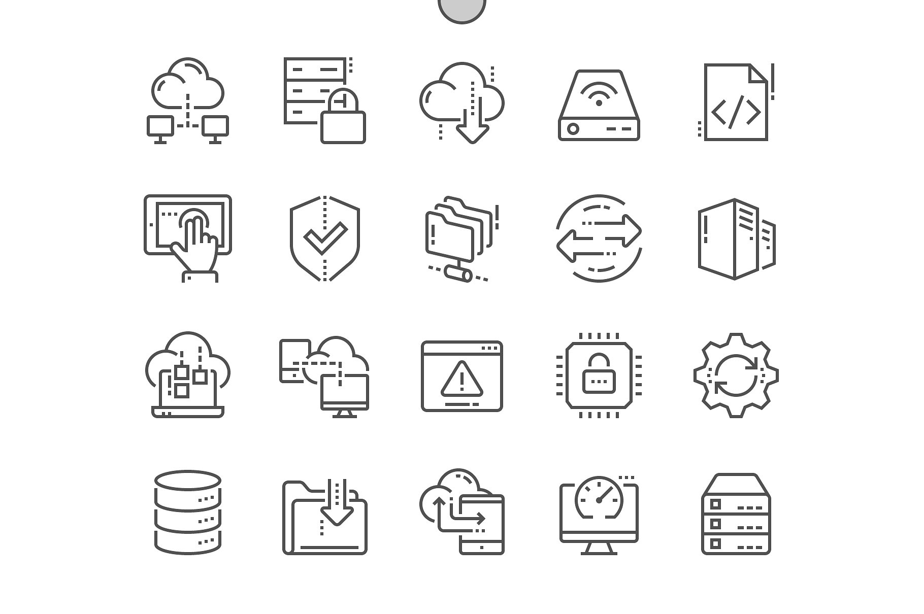 服务器图标素材 Hosting Line Icons