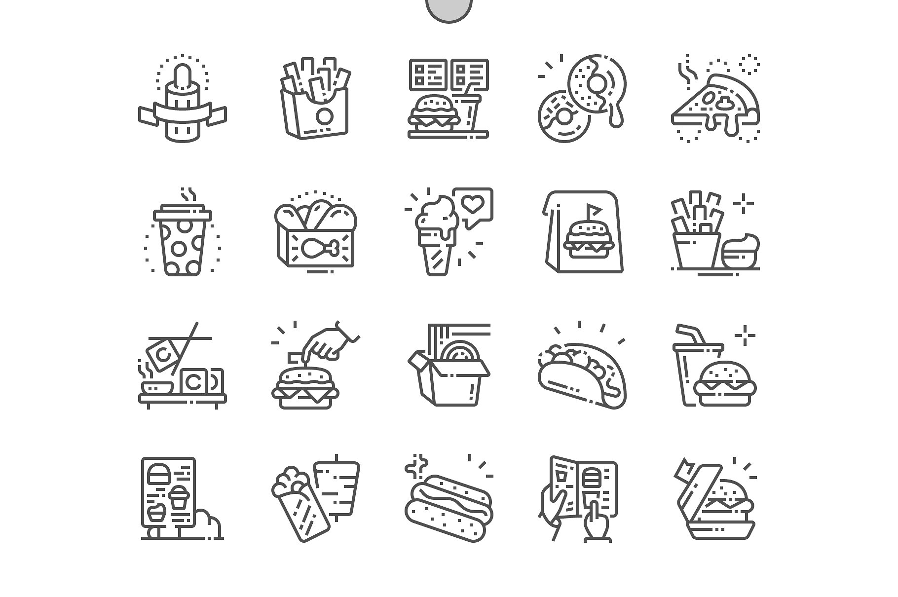快餐食品图标素材t Fast Food Line Icons