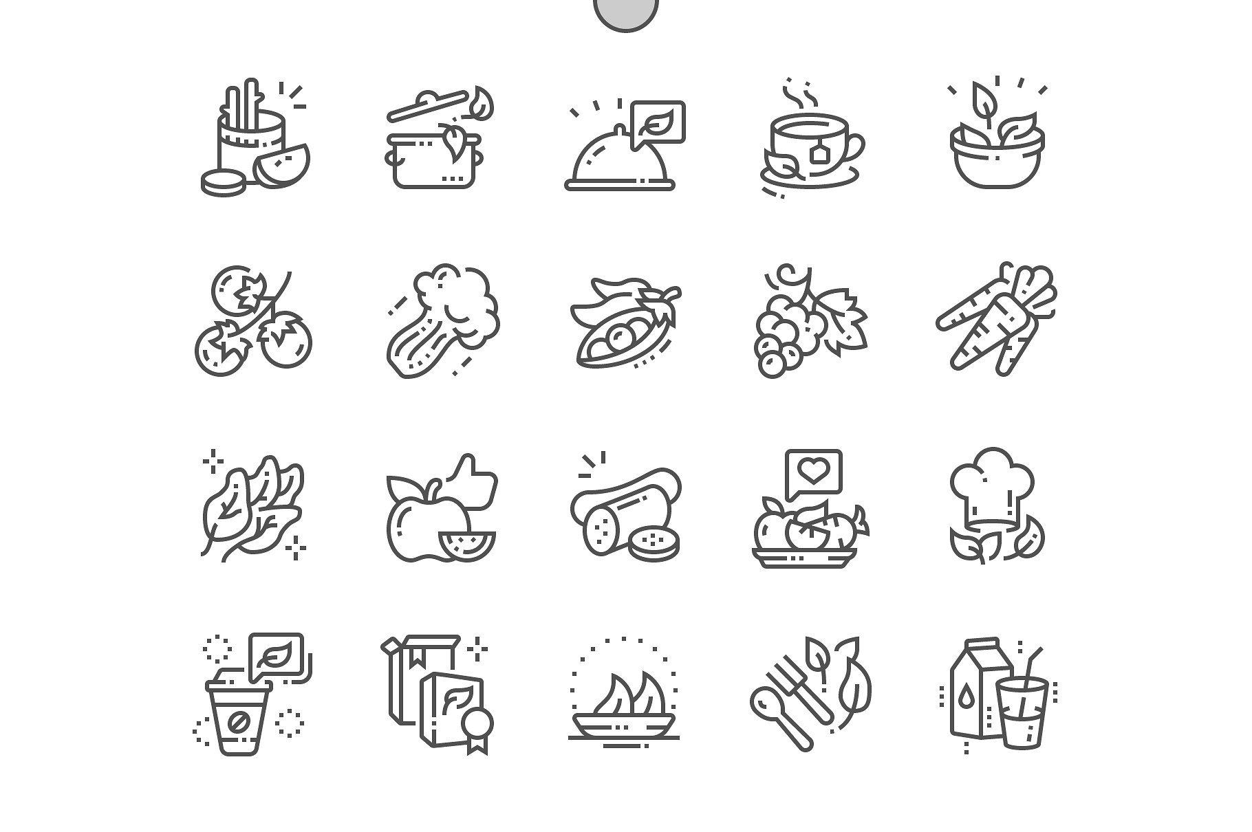 有机食品线图标 Organic Food Line Icons