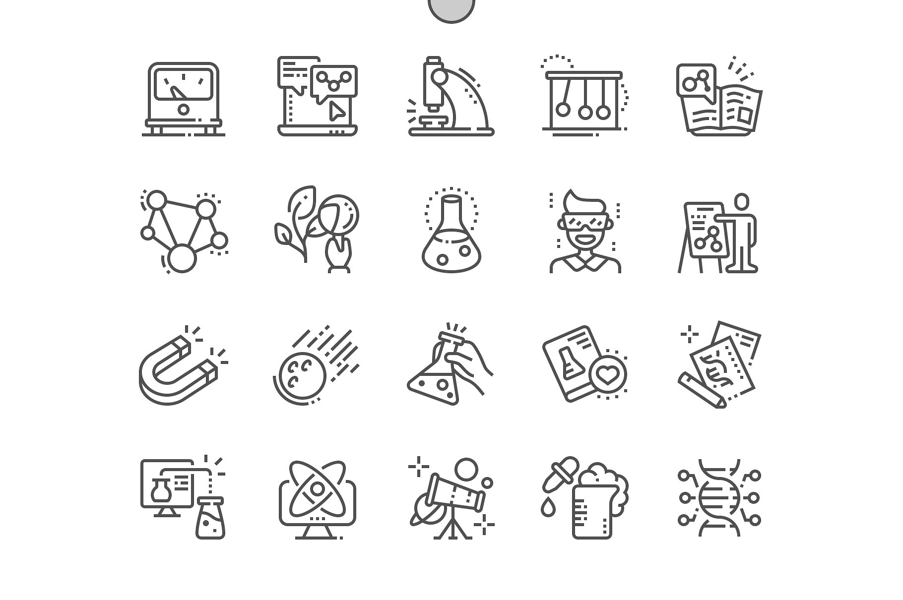 科技元素图标 Science Line Icons