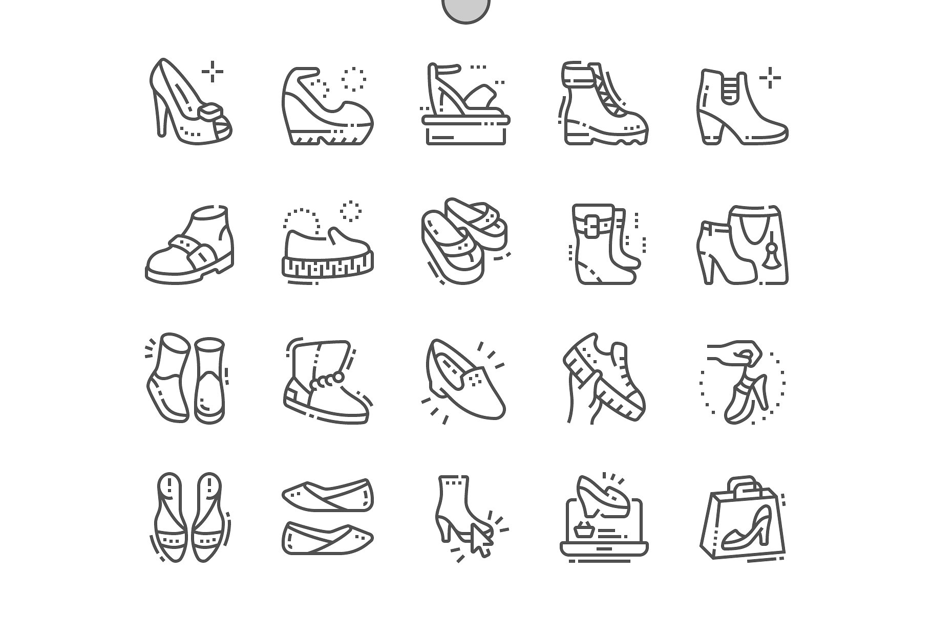 女士鞋子图标素材 Women’s shoes Line Icons