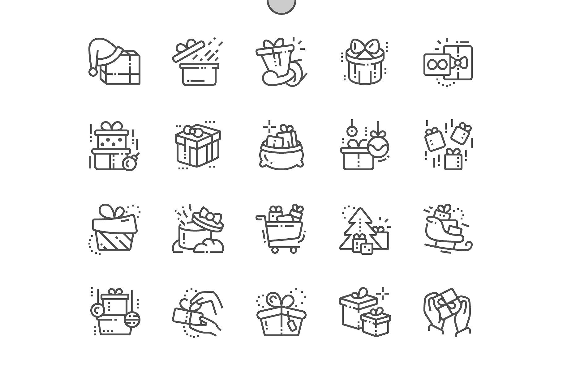 礼物图标素材 Gifts Line Icons