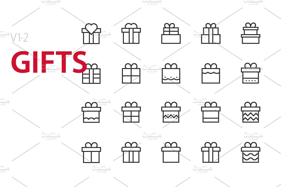 礼物图标素材 40  Gifts UI icons