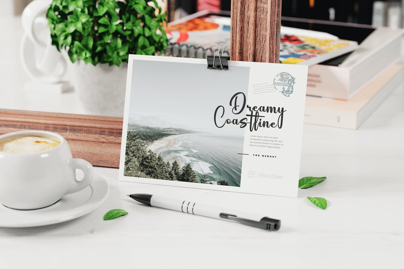 纸质邮寄卡明信片设计样机 Paper Postal Card Mockup