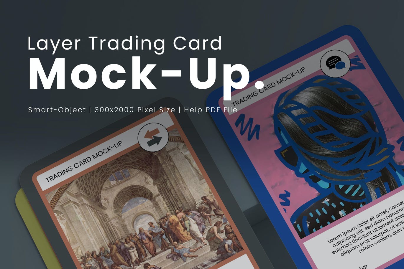 游戏卡片卡牌设计样机模板 Layer Trading Card Mockup
