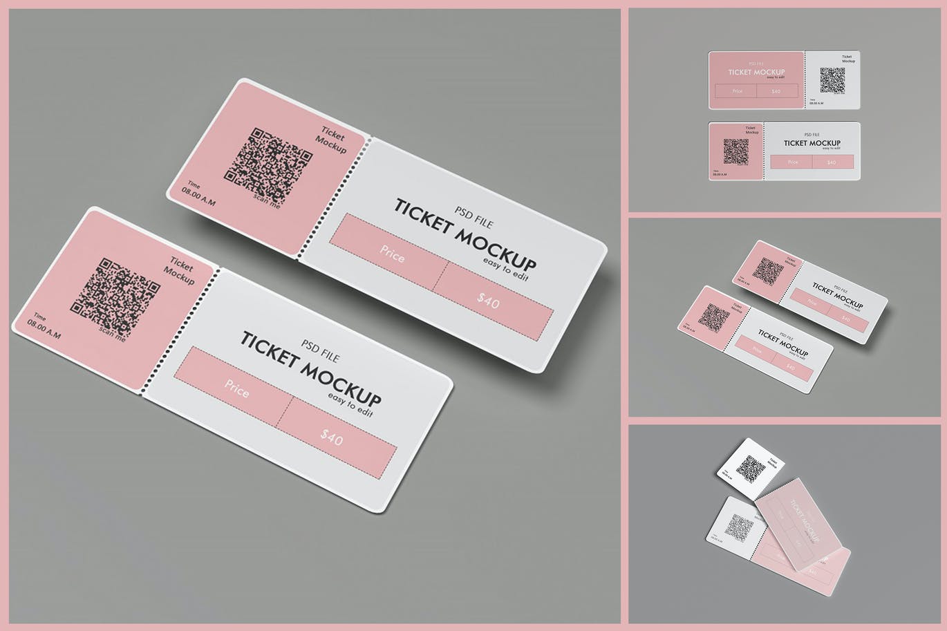 活动门票票券样机素材 Ticket Mockup