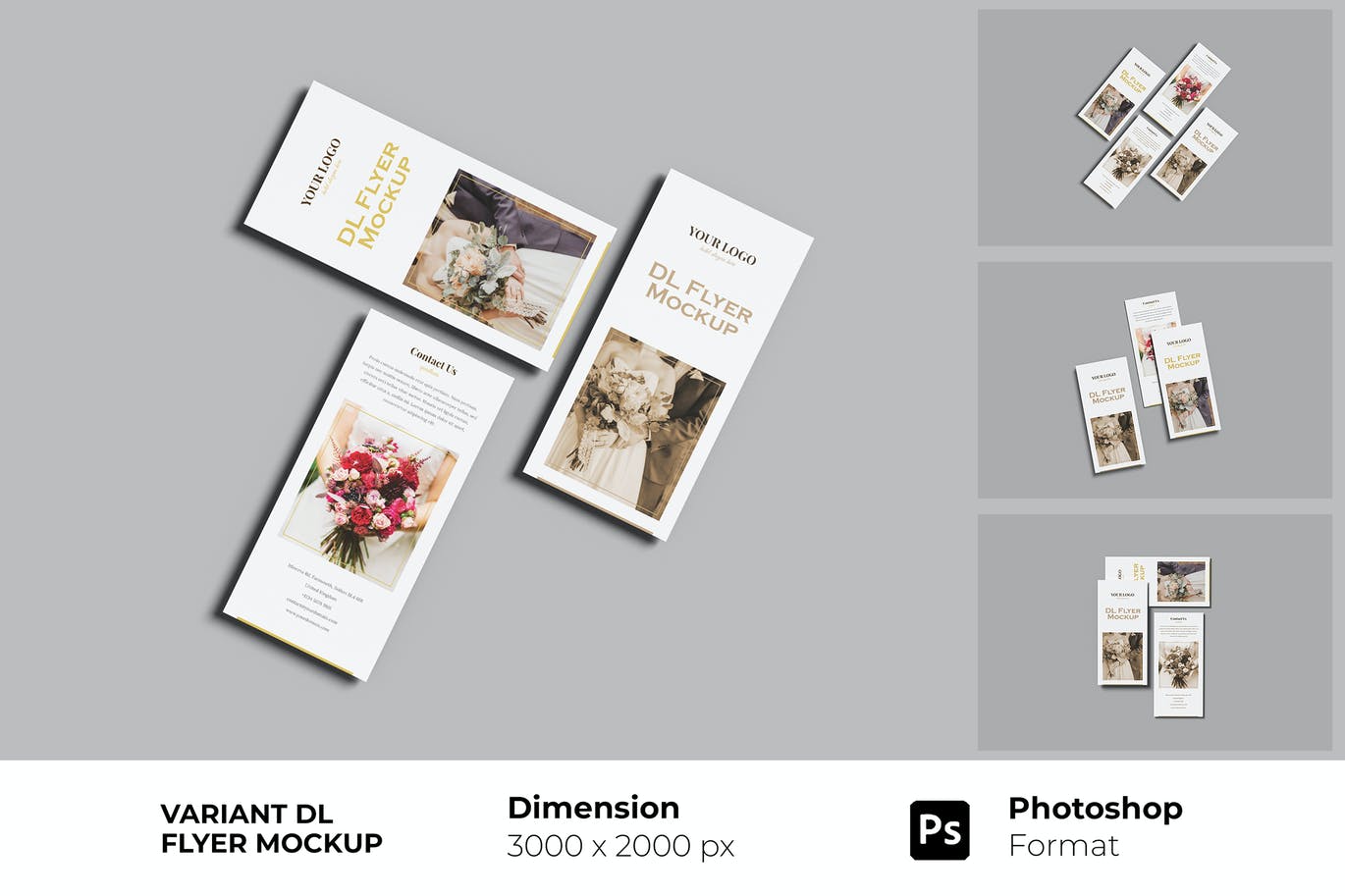 DL传单邀请函设计样机素材 Variant DL Flyer Mockup