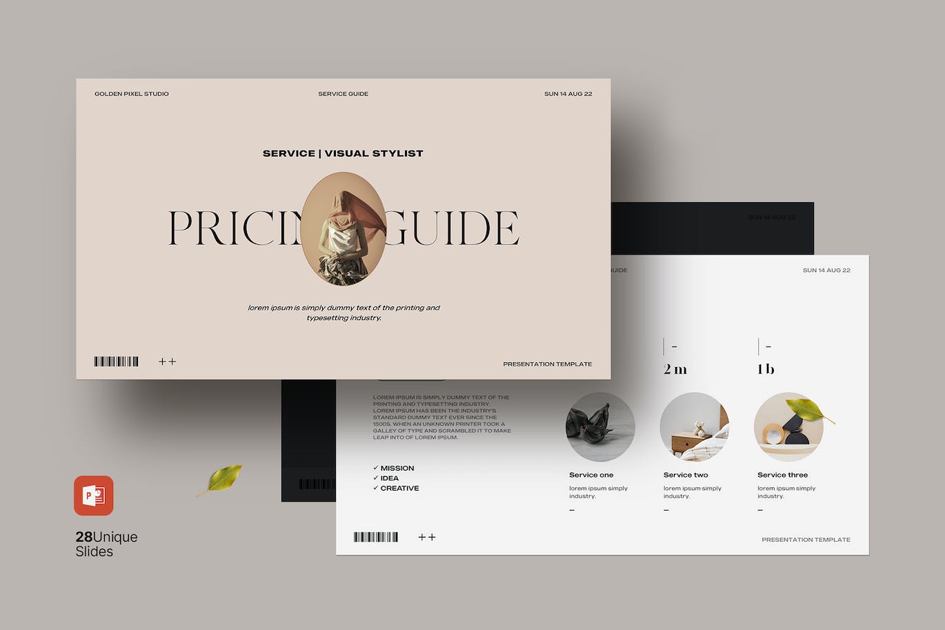 28页时尚高端优雅服装设计PPT模板（pptx）