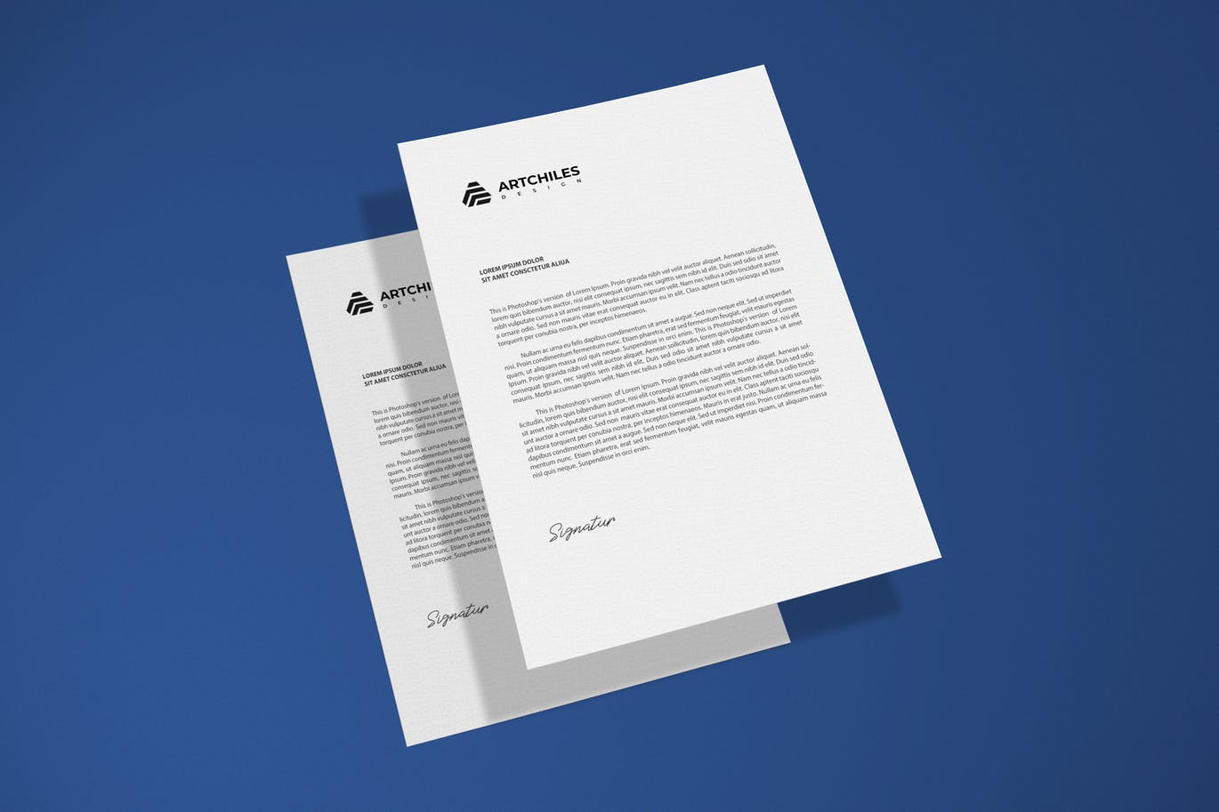 信头信纸文具设计样机模板 Letterhead Mockup