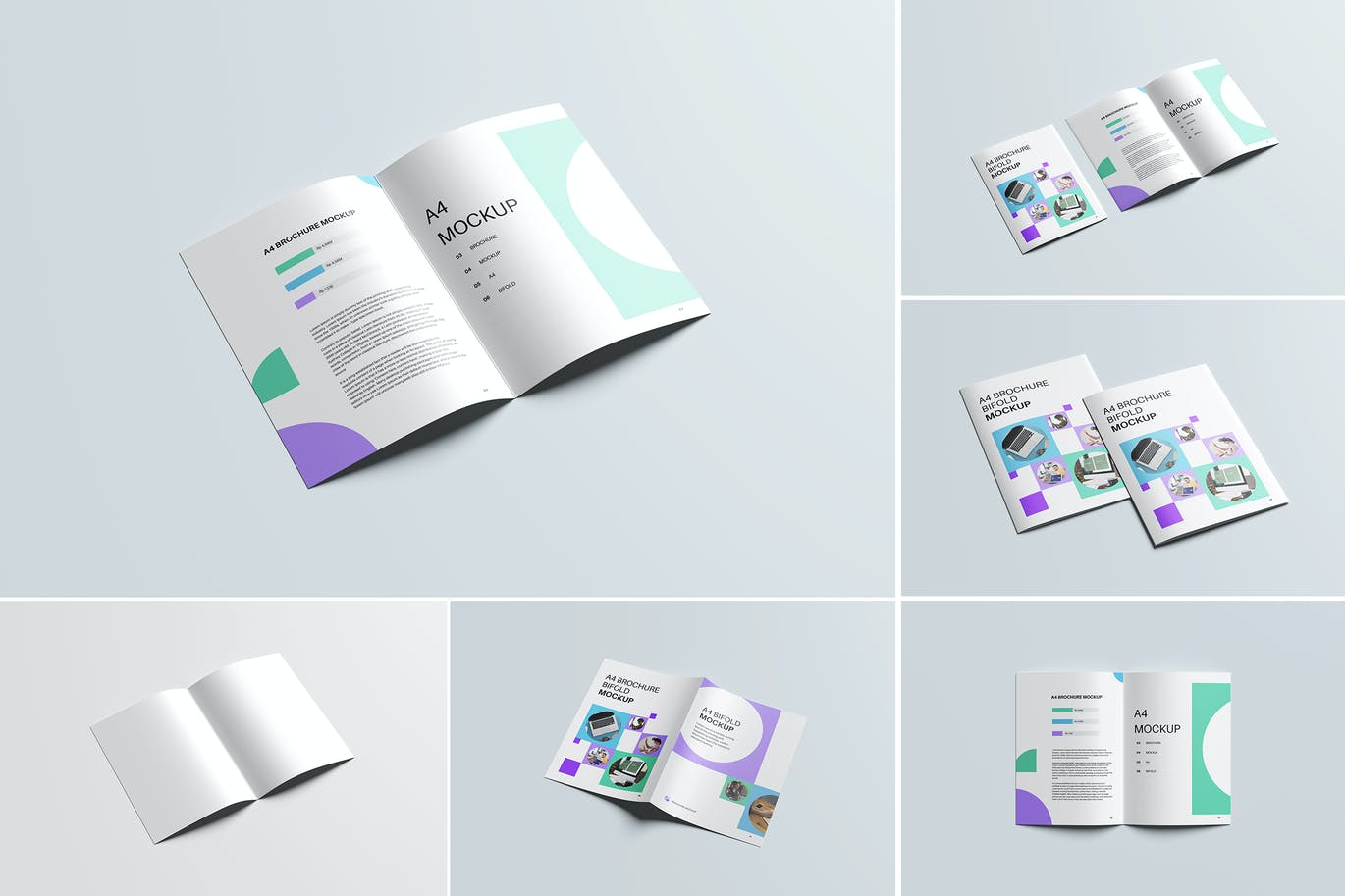 A4双折小册子设计样机模板 A4 Bifold Brochure Mockup