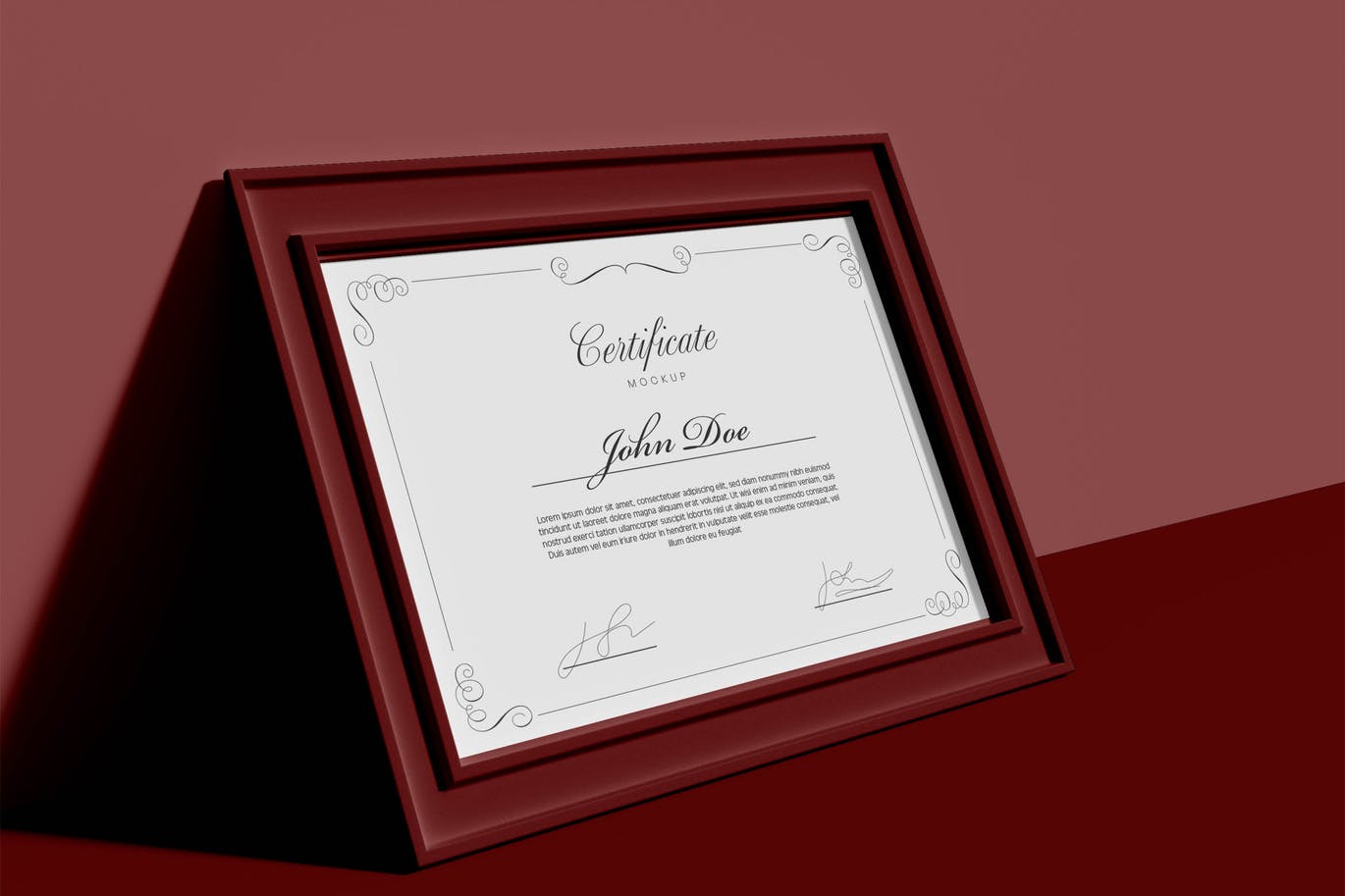 豪华证书框架样机模板 Certificate Mockup