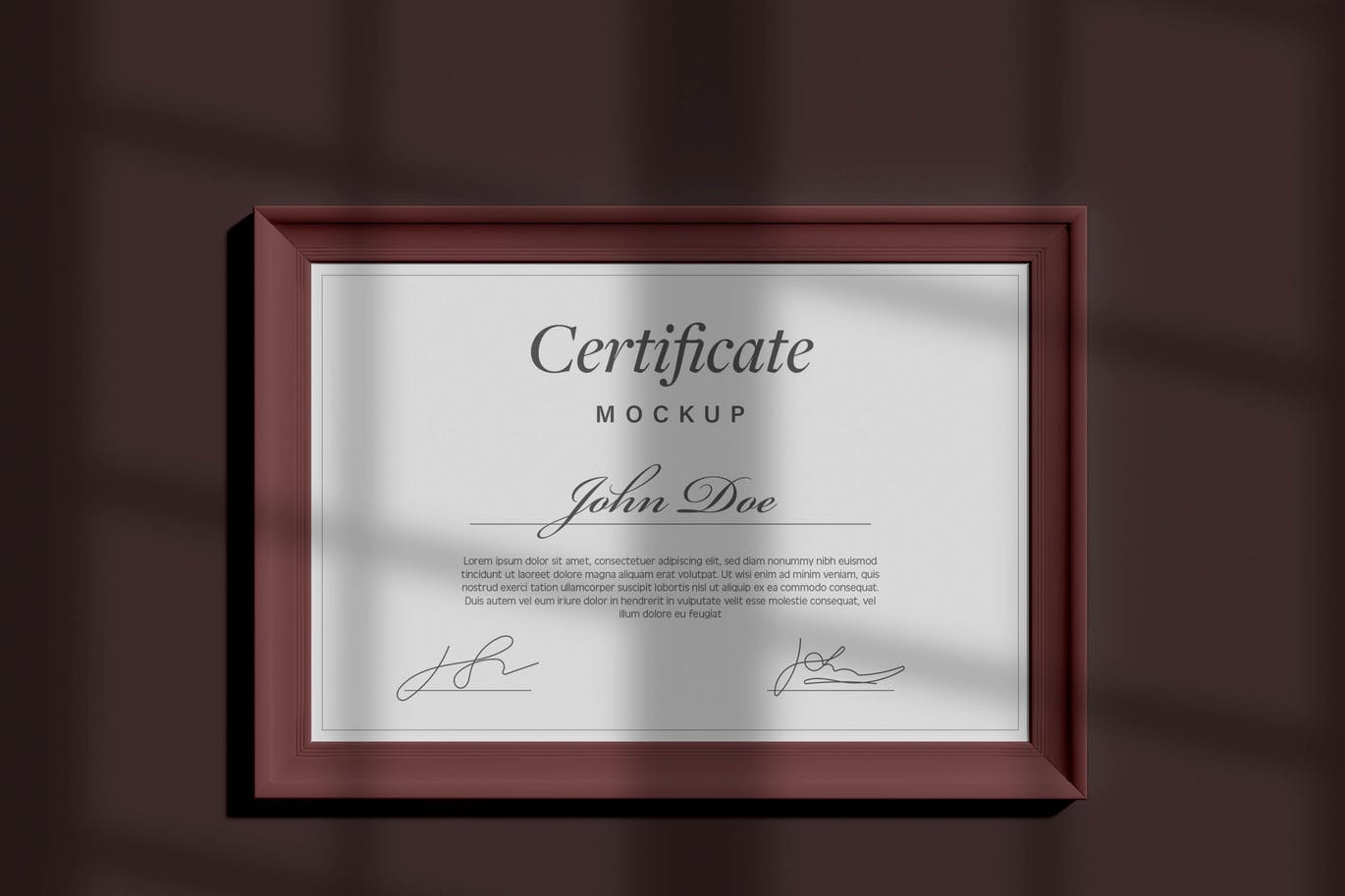 证书展示画框/框架样机模板 Certificate Mockup