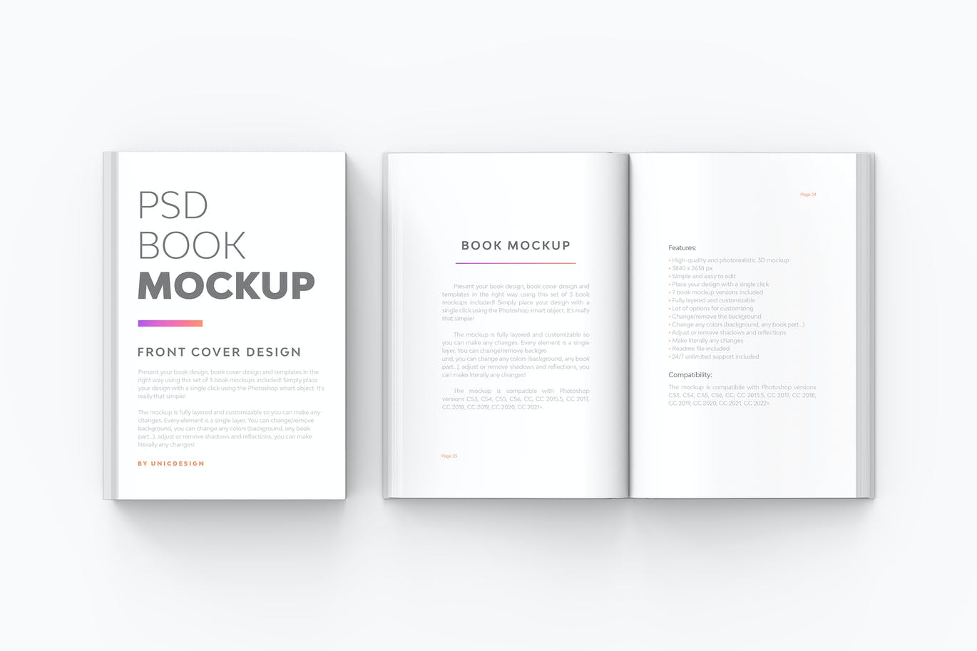 书籍封面&内页设计展示样机 Book Mockup