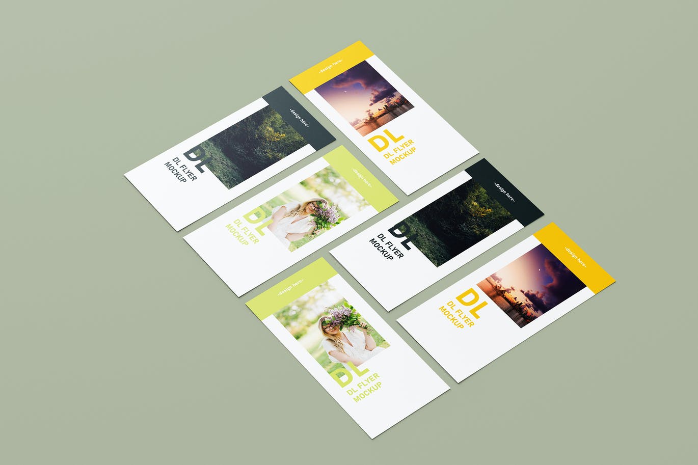 DL尺寸传单手册样机素材 DL Flyer Mock-Up