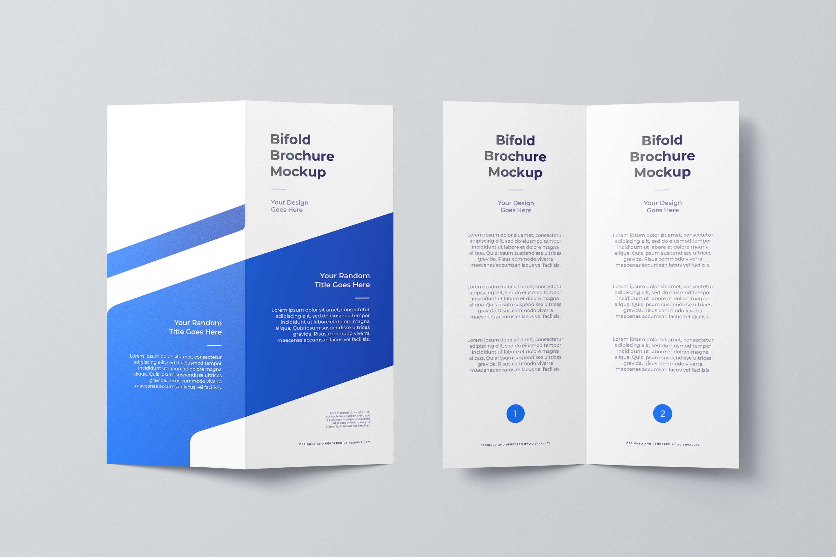 双折页小册子宣传册样机设计素材 Bifold Brochure Mockup