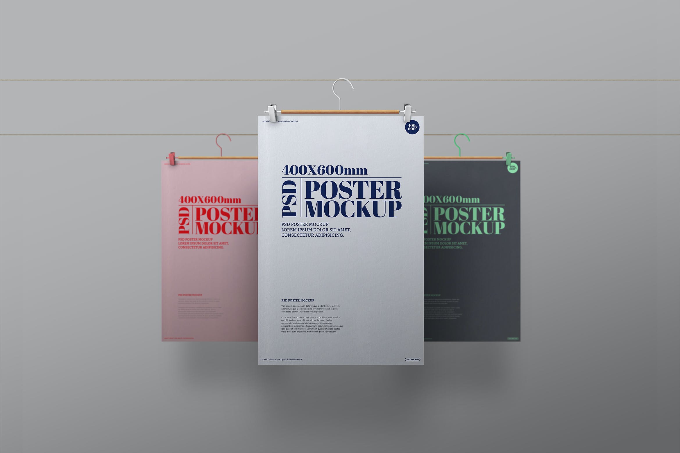 400 x 600mm吊架海报展示样机 Poster Mockup 400 x 600 Hanger