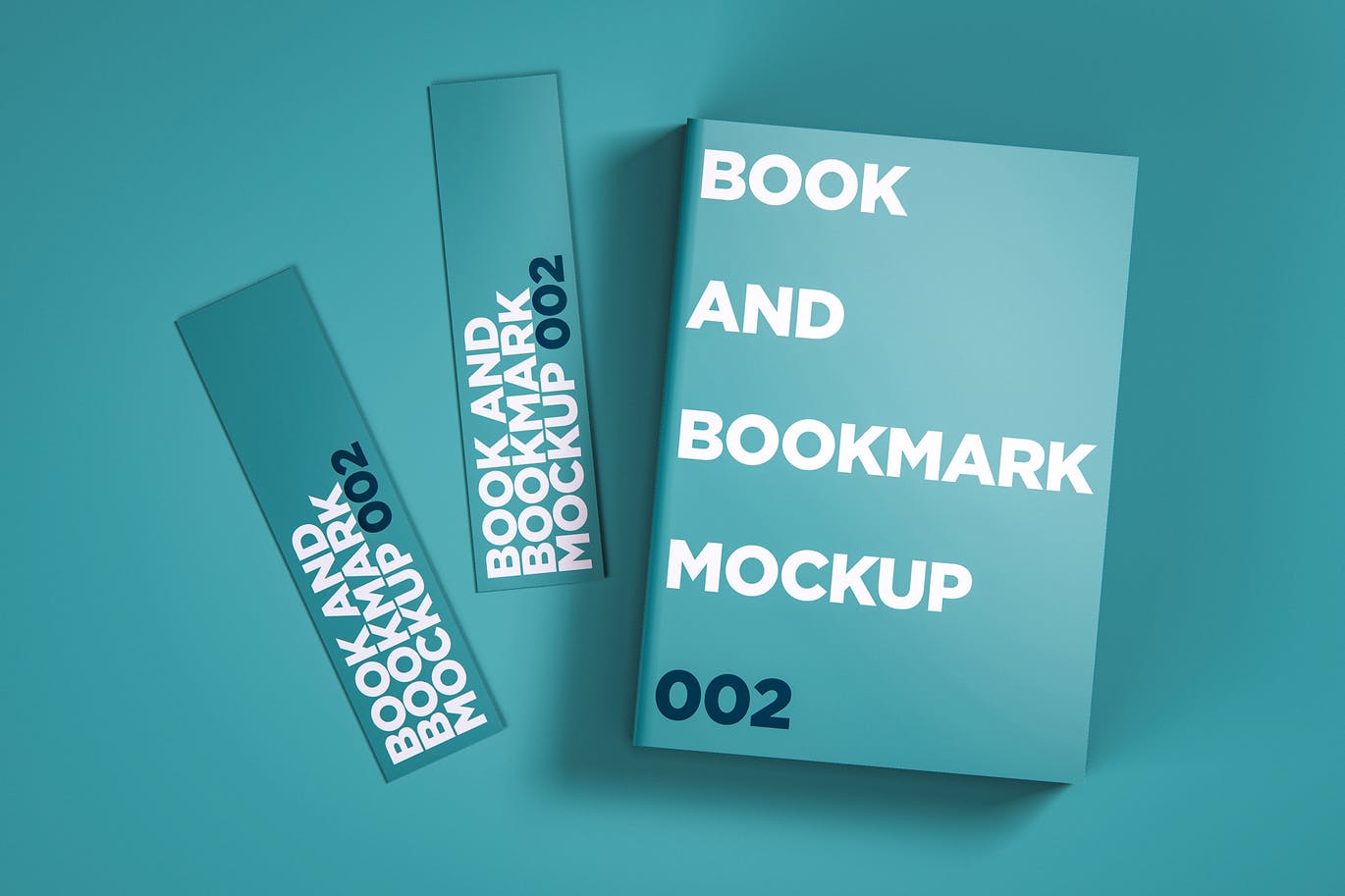 书籍封面设计和书签样机模板002 Book And Bookmark Mockup 002