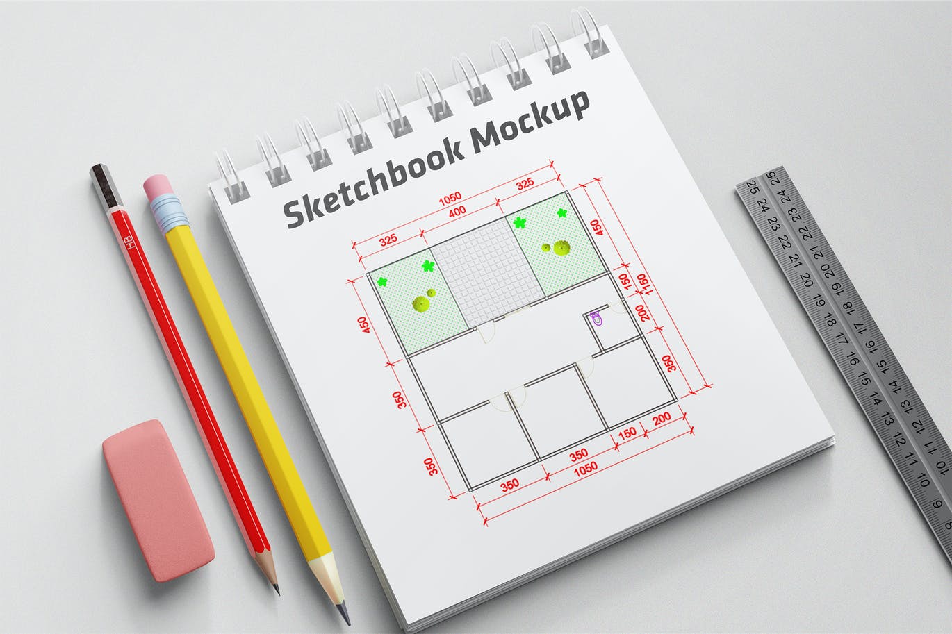 活页素描本画本样机模板 Sketchbook Mockups