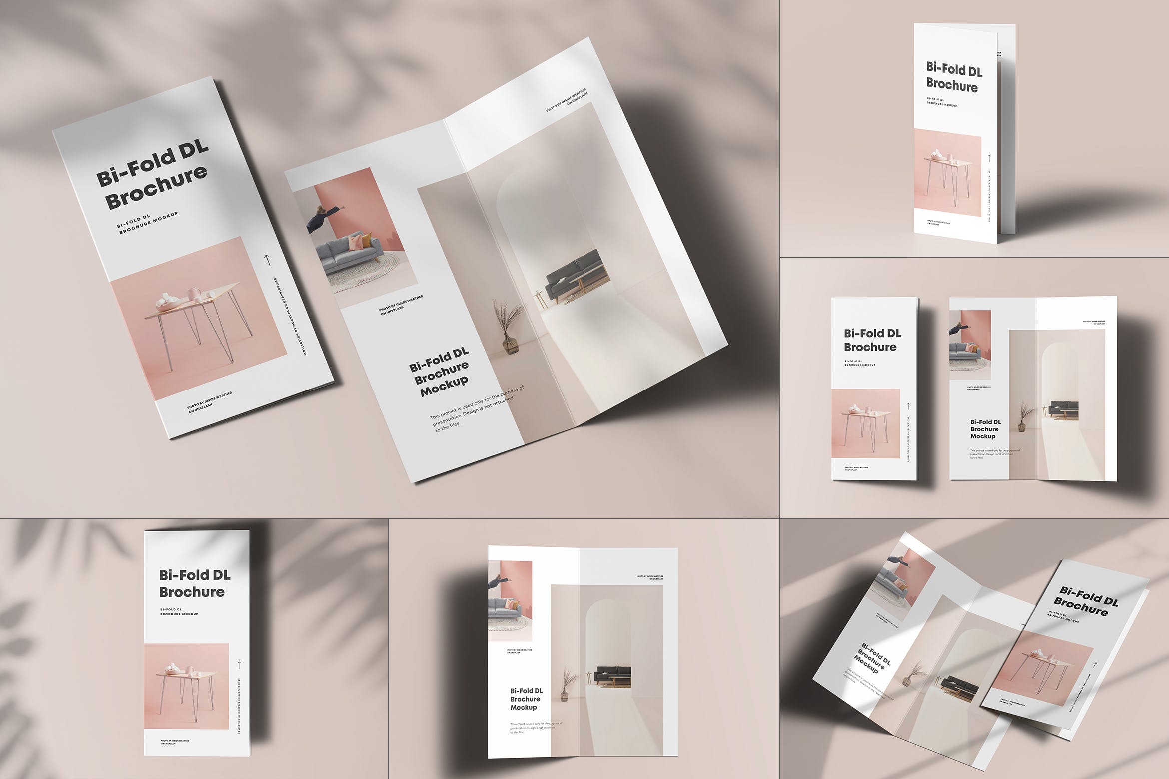 DL尺寸双折广告手册设计样机素材v2 Bi-Fold DL Brochure Mockup 2