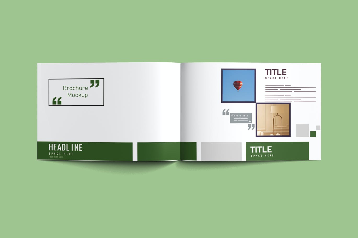 横版宣传册手册设计样机 Landscape Brochure Mockup