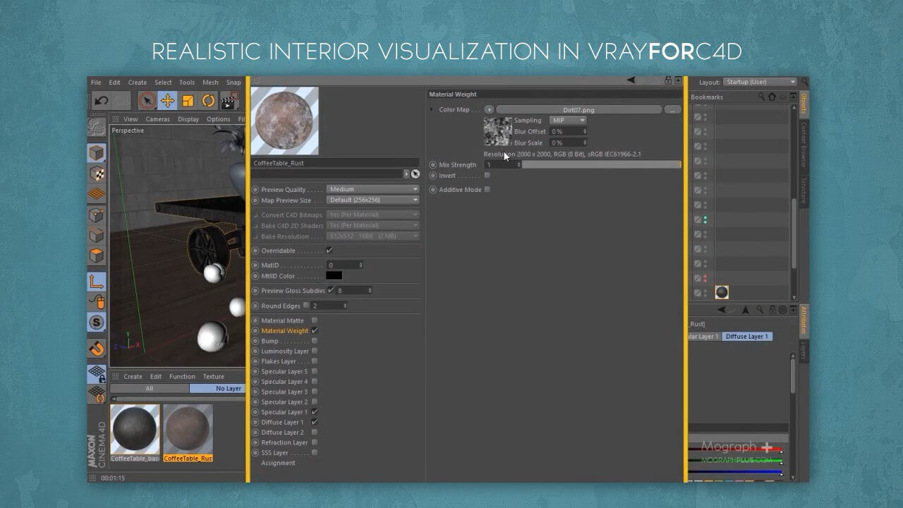 C4D VrayForC4d工业风格房间渲染可视化教程