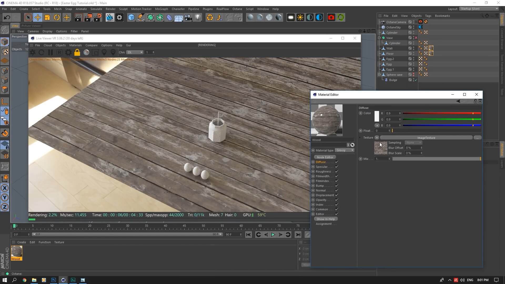 C4D Octane渲染复活节彩蛋及Photoshop后期