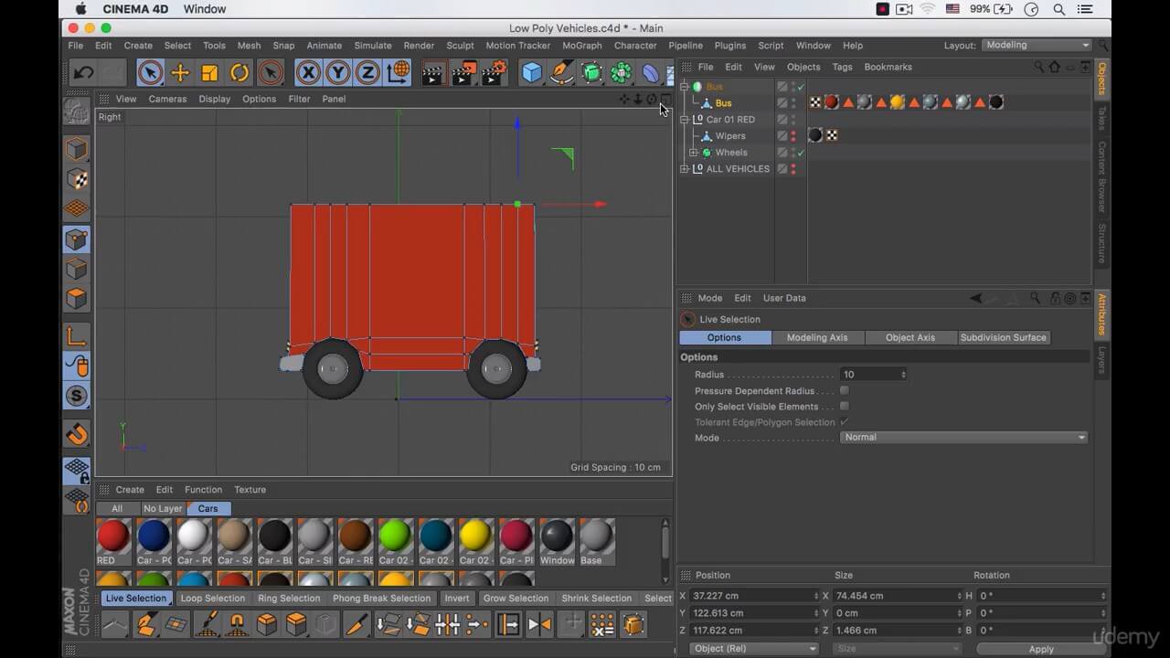 C4D 低多边形汽车建模教程
