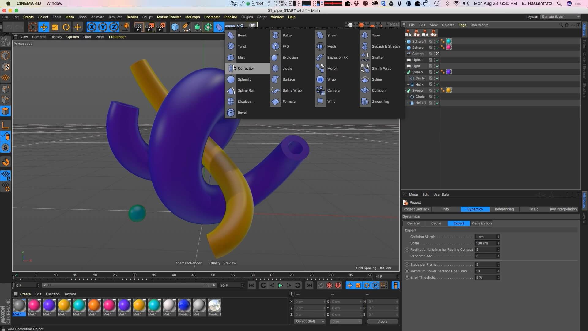 C4D 矫正变形器教程