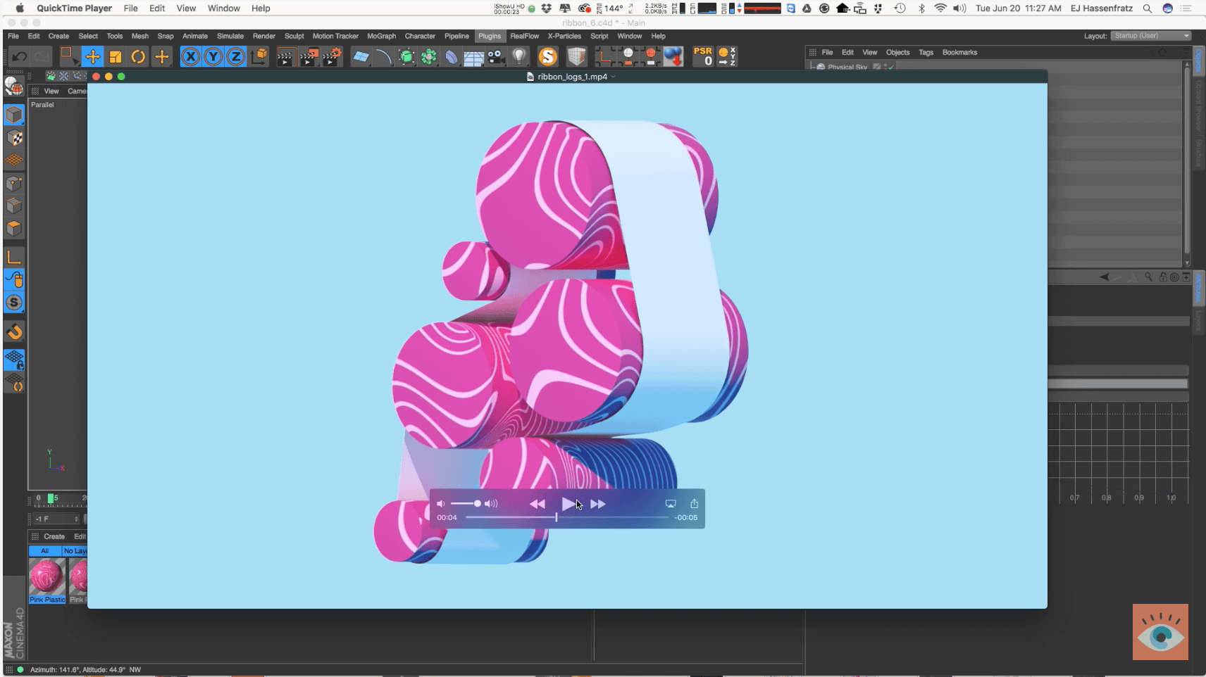 弹性绸带柔体C4D教程