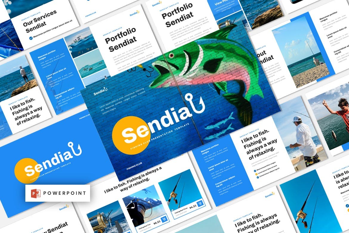 钓鱼俱乐部ppt模板