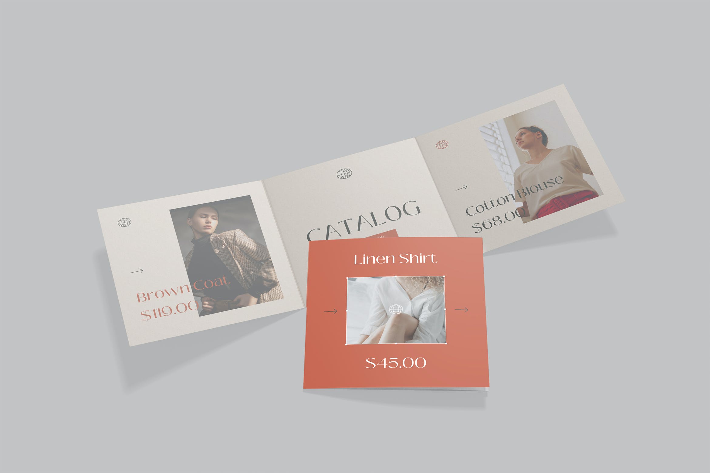 方形目录小册子设计样机模板v2 Square Brochure Mock-up Vol2