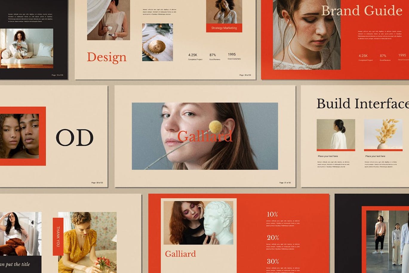 复古杂志风图文排版人像摄影PowerPoint模板