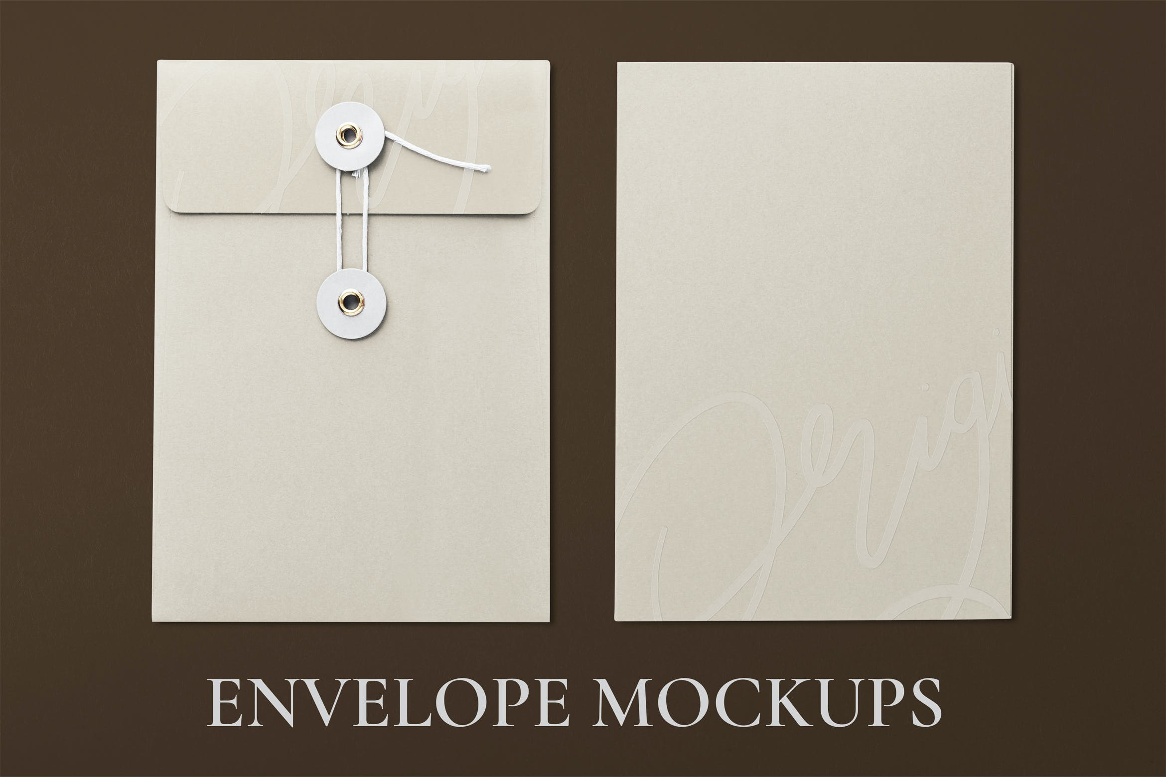 绕线信封设计psd样机素材 String envelope psd mockup design