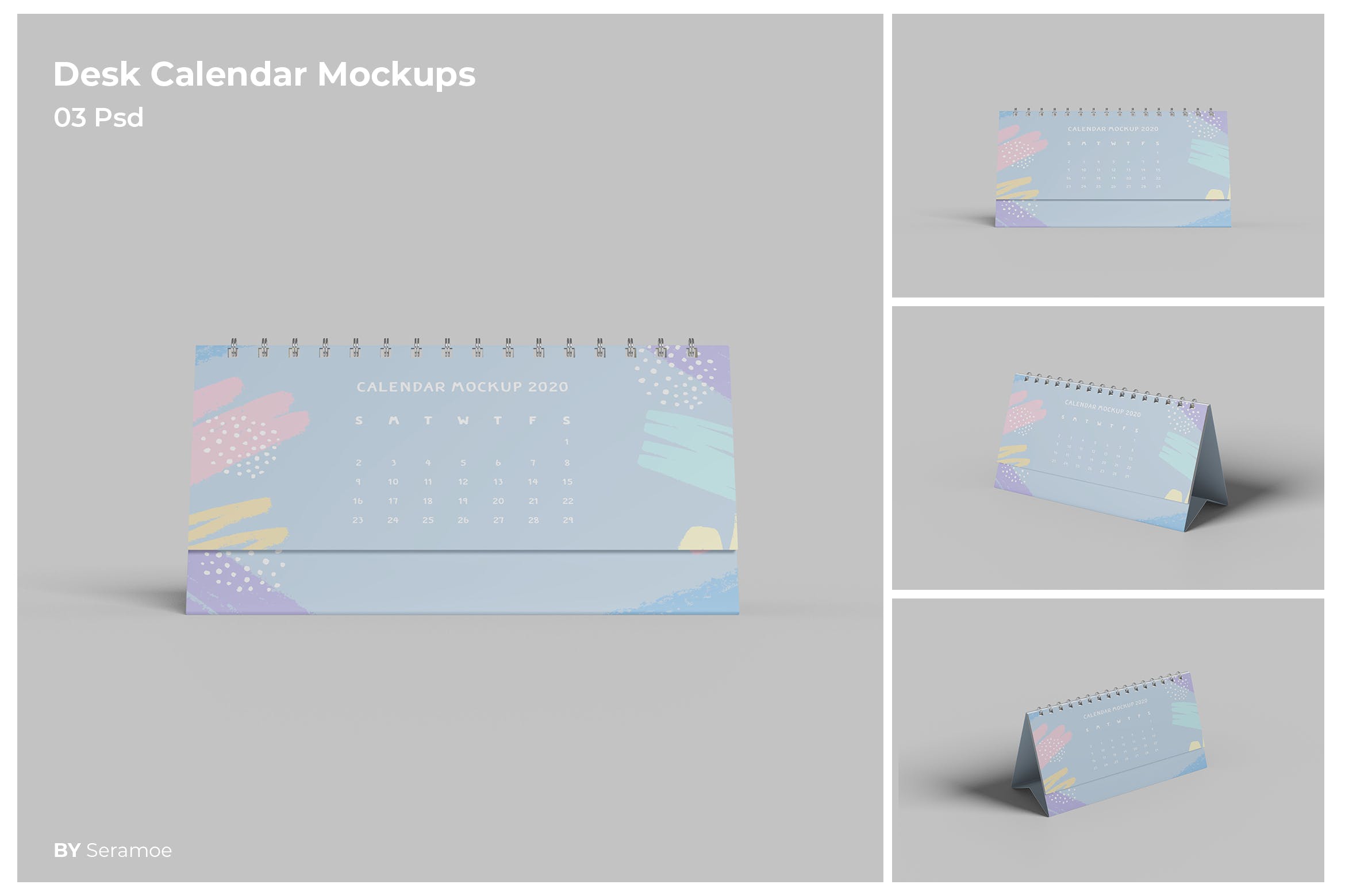 翻页活页台历/日历样机素材 Desk Calendar Mockups