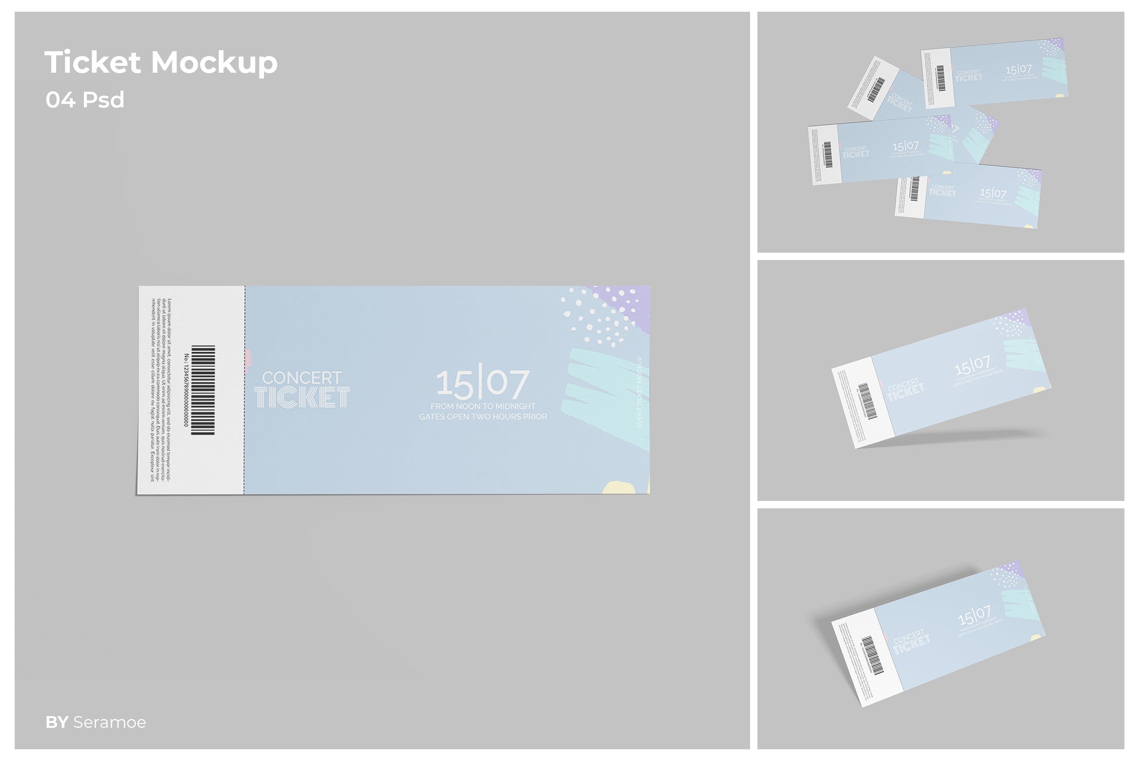 活动票券/门票设计样机素材 Ticket Mockup