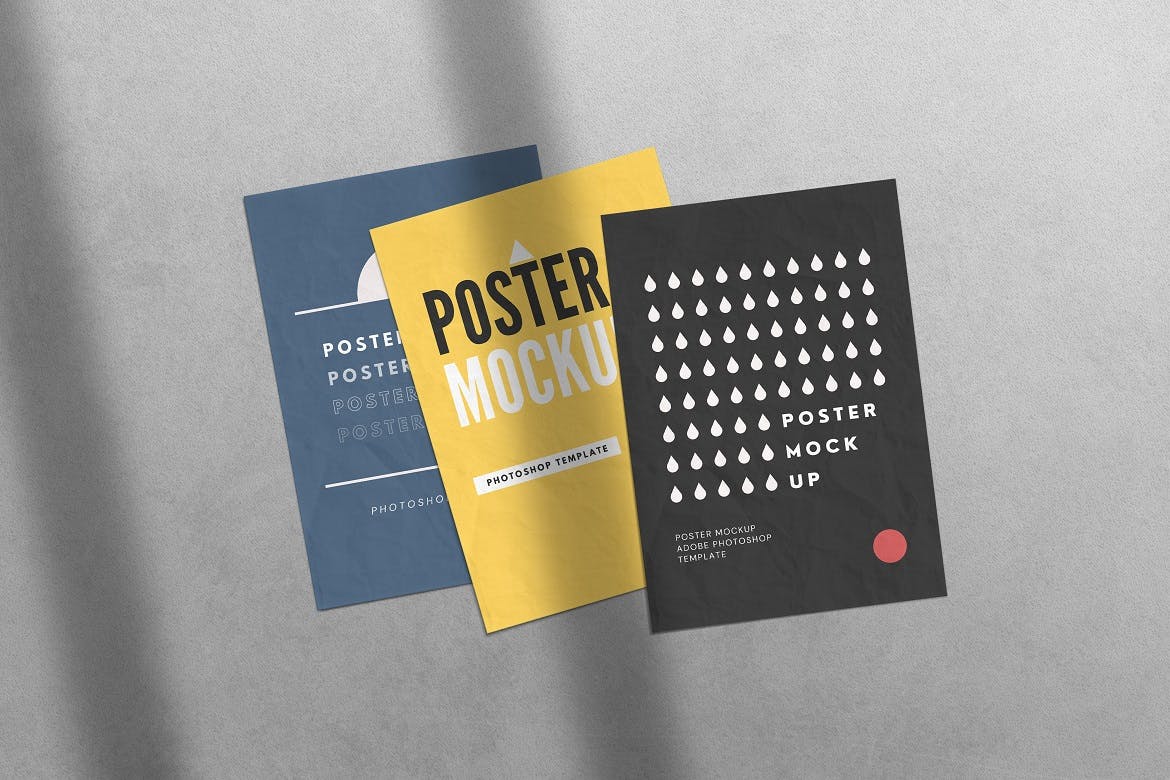 混凝土墙上的海报样机素材 Poster Mockup On Concrete Wall