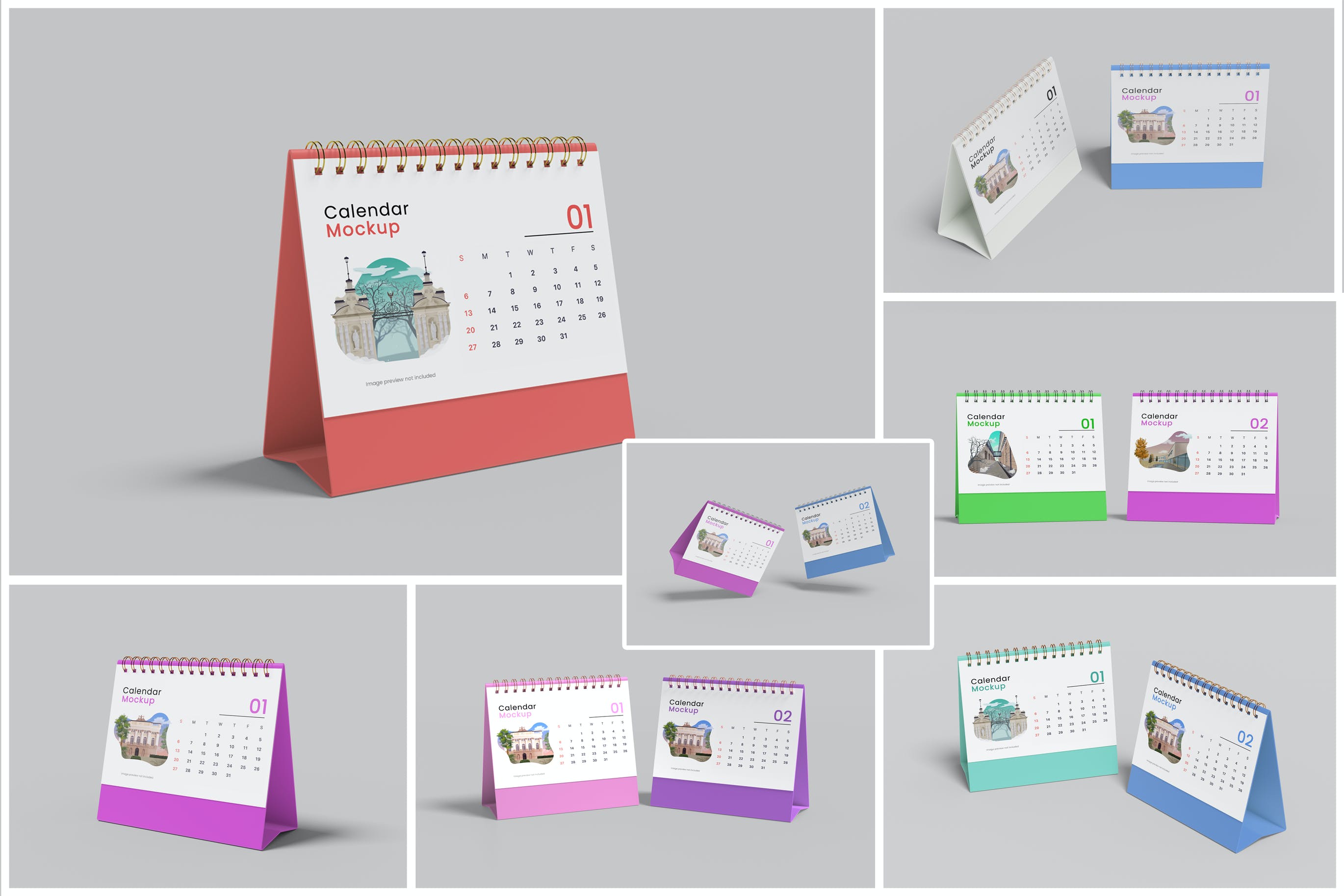 活页台历日历设计样机素材v2 Desk Calendar Mockups V.2