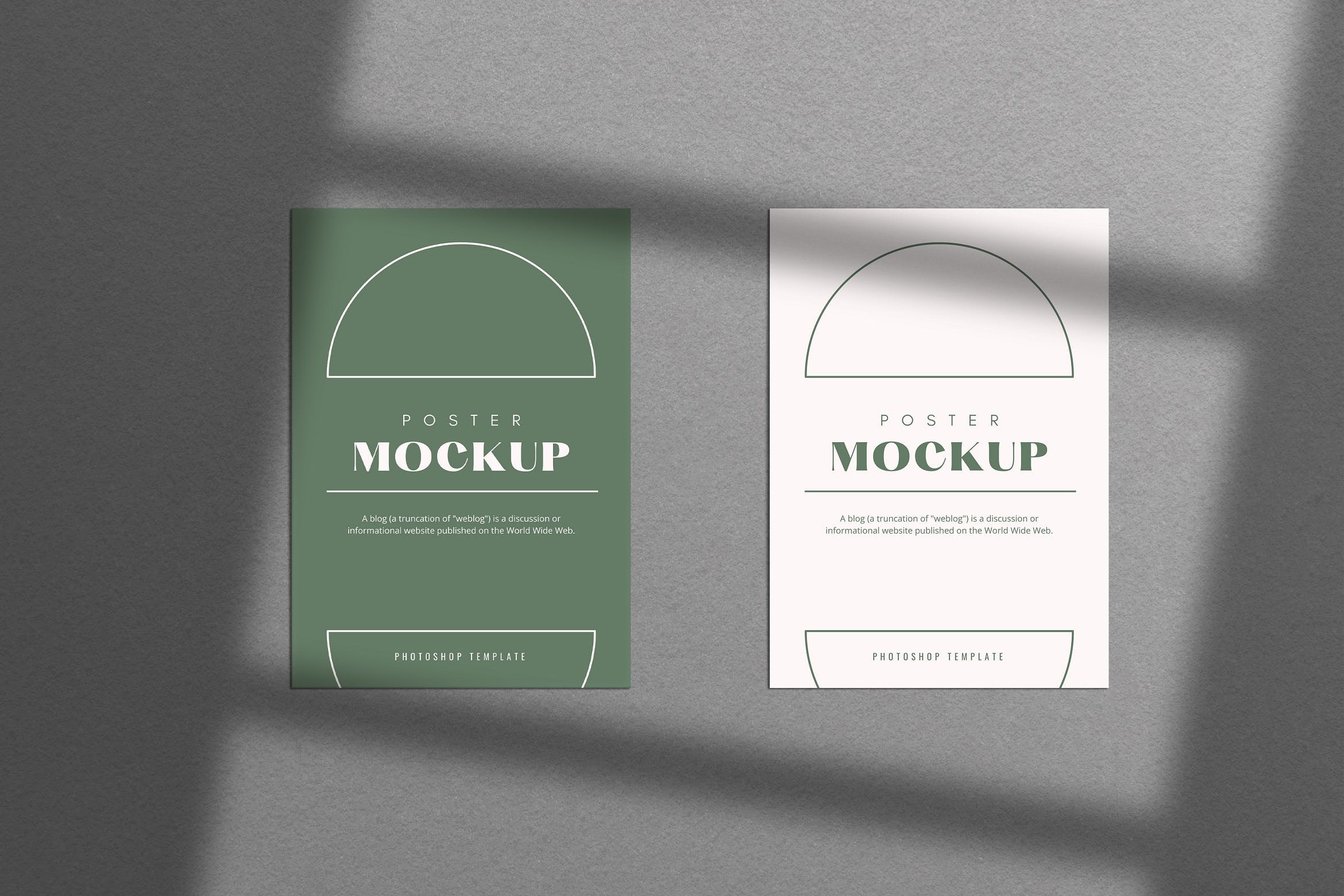 真实阴影墙体海报样机素材 On Wall Poster Mockup