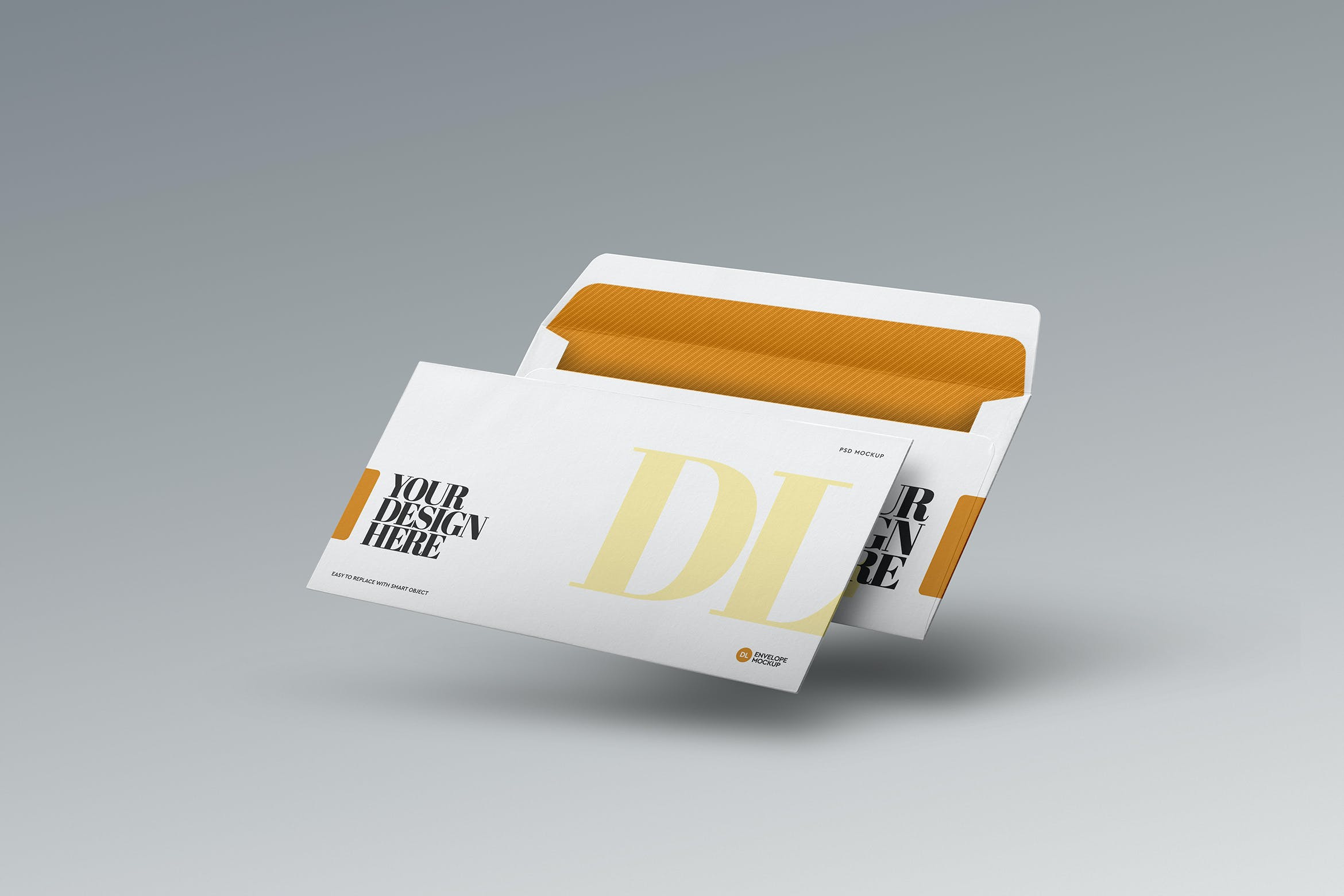 DL尺寸信封设计透视图样机素材 Envelope Mockup DL Perspective
