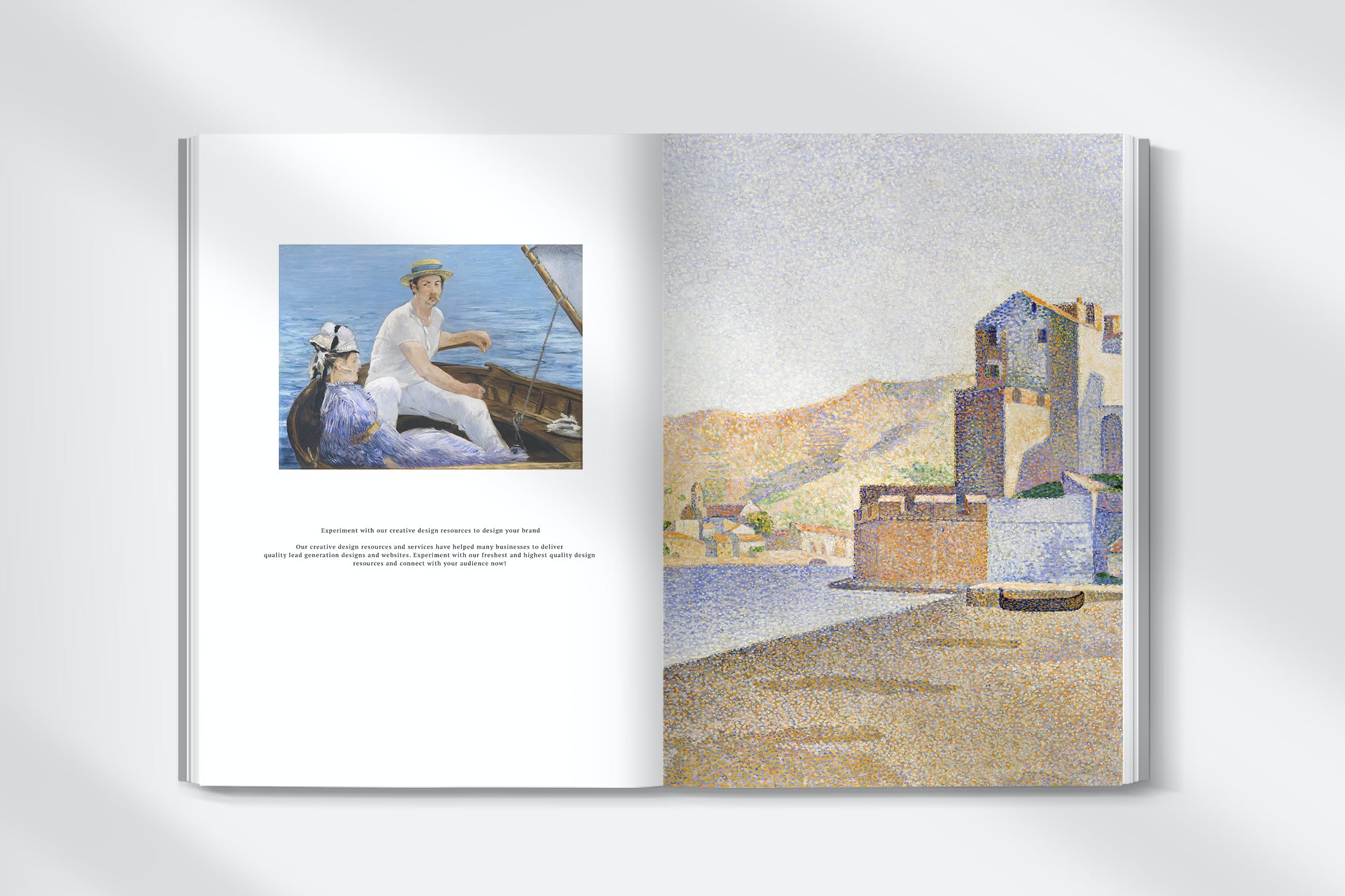 白色书籍内页设计psd样机 Book mockup psd with vintage illustration