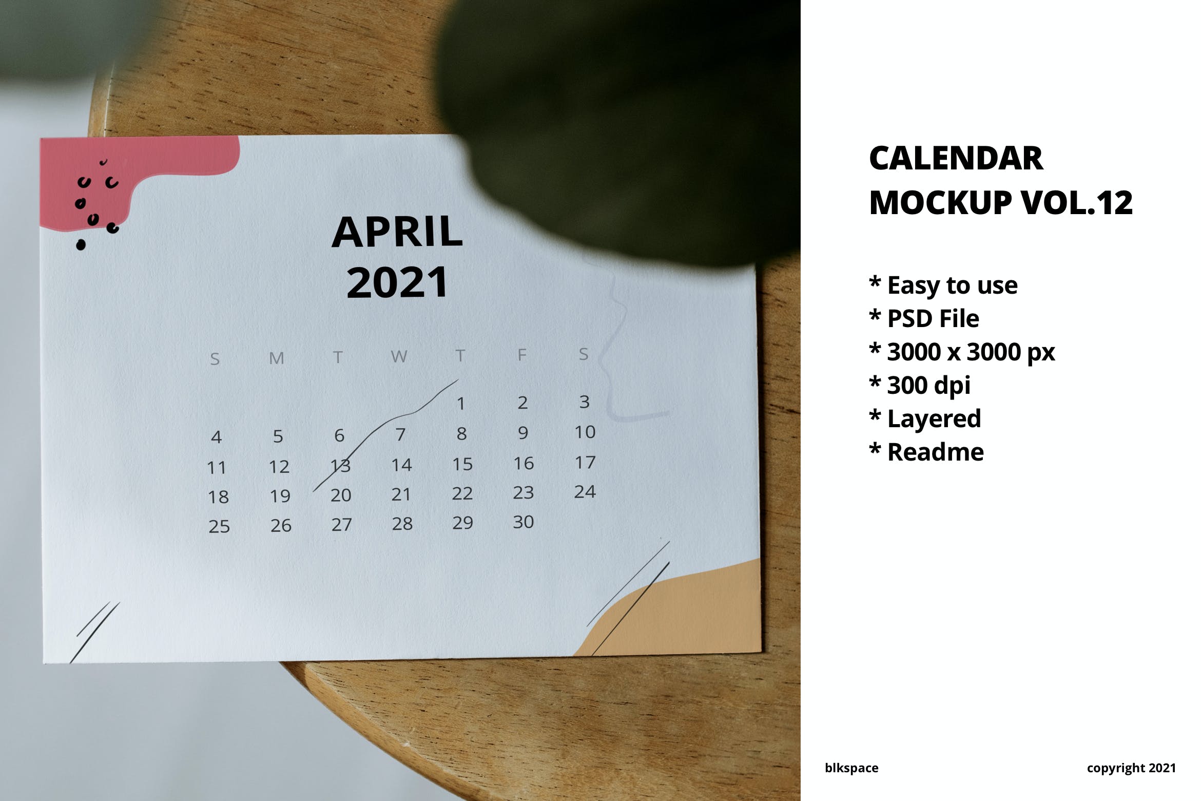 年份日历设计样机素材v12 Calendar Mockup Vol.12