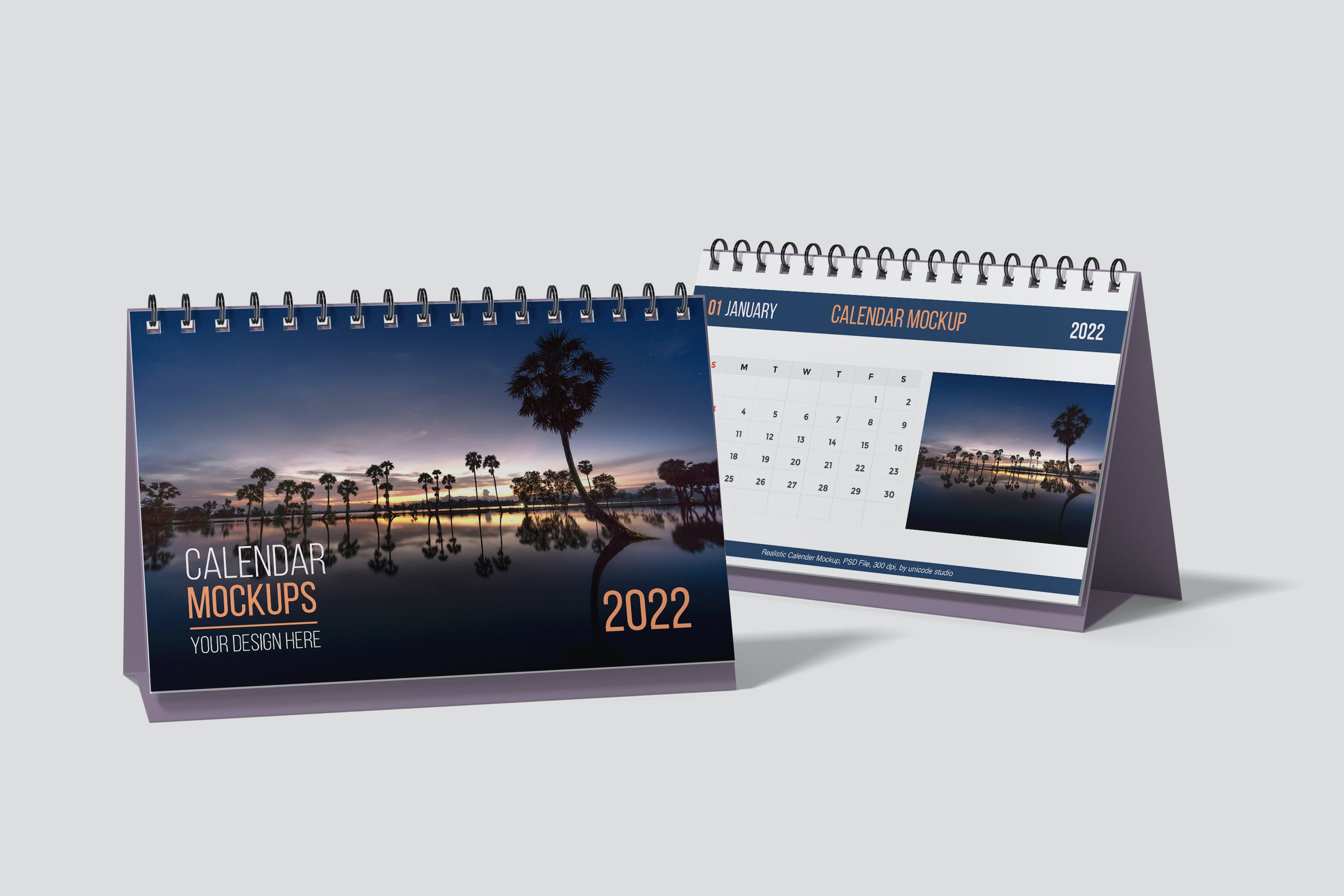 翻页日历台历设计样机模板v3 Calendar Mockups