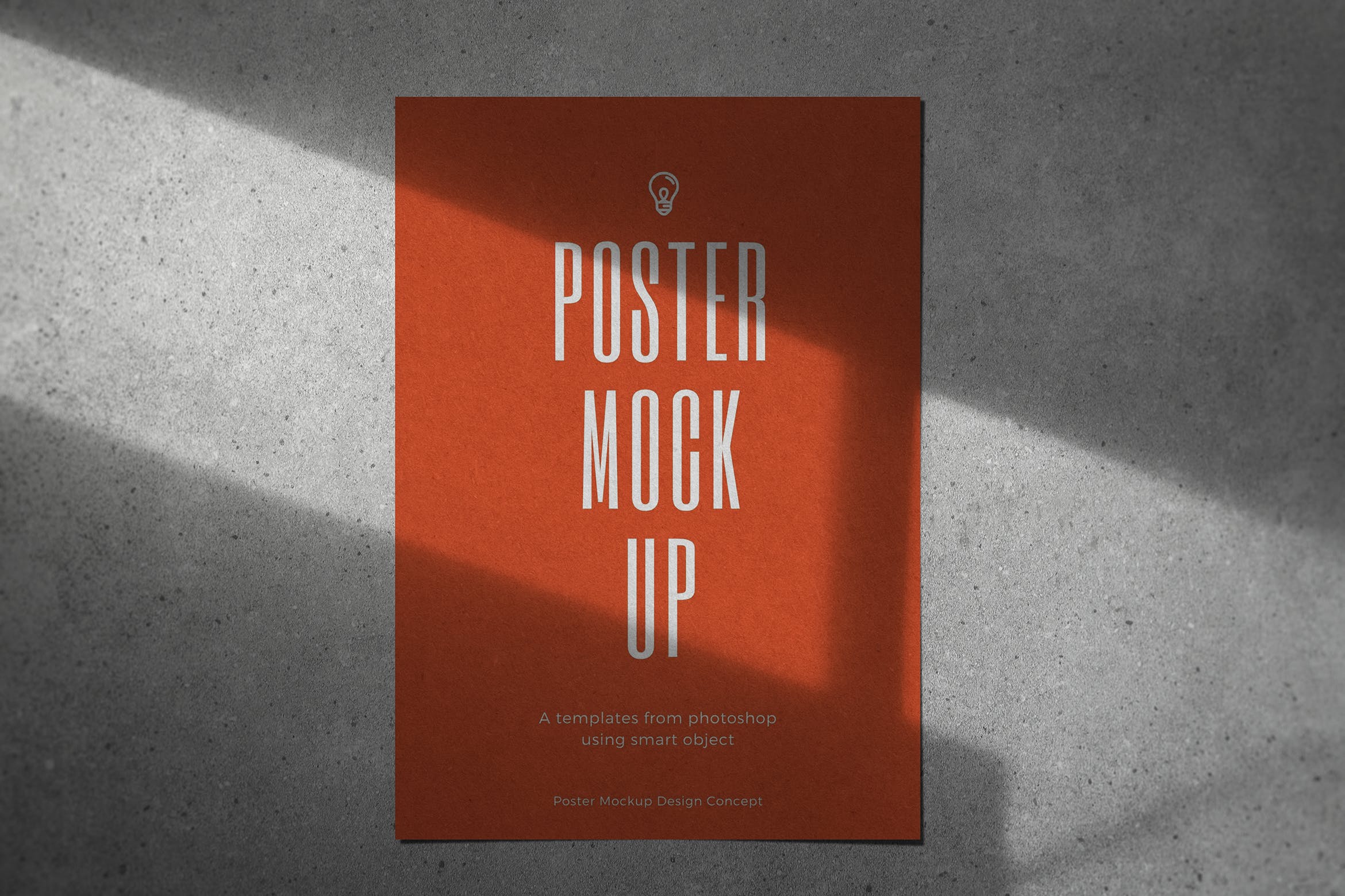 阳光阴影海报展示样机模板 Poster Mockup Realistic Background