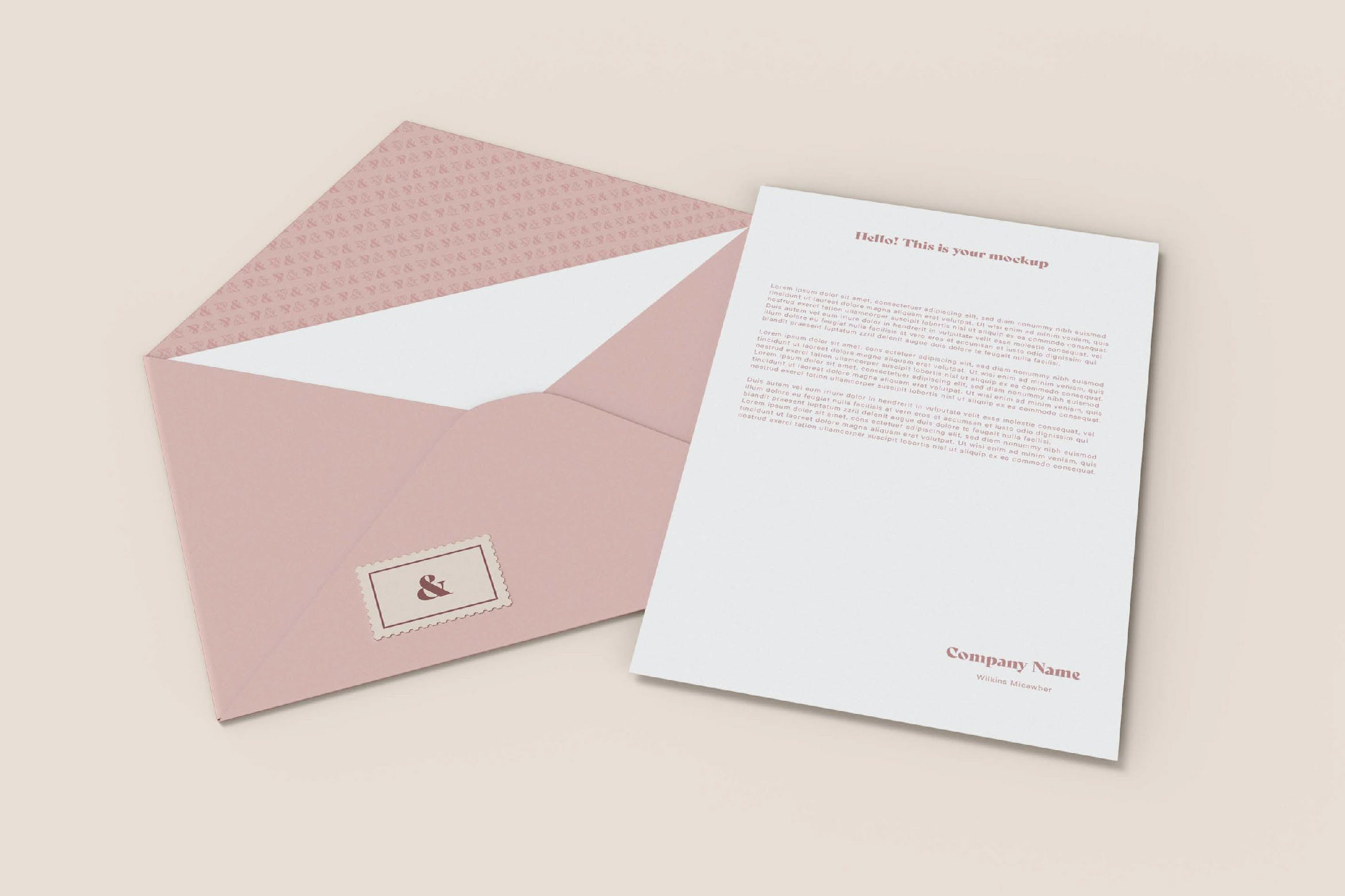 信封信纸VI设计样机模板素材 Envelope Mockup
