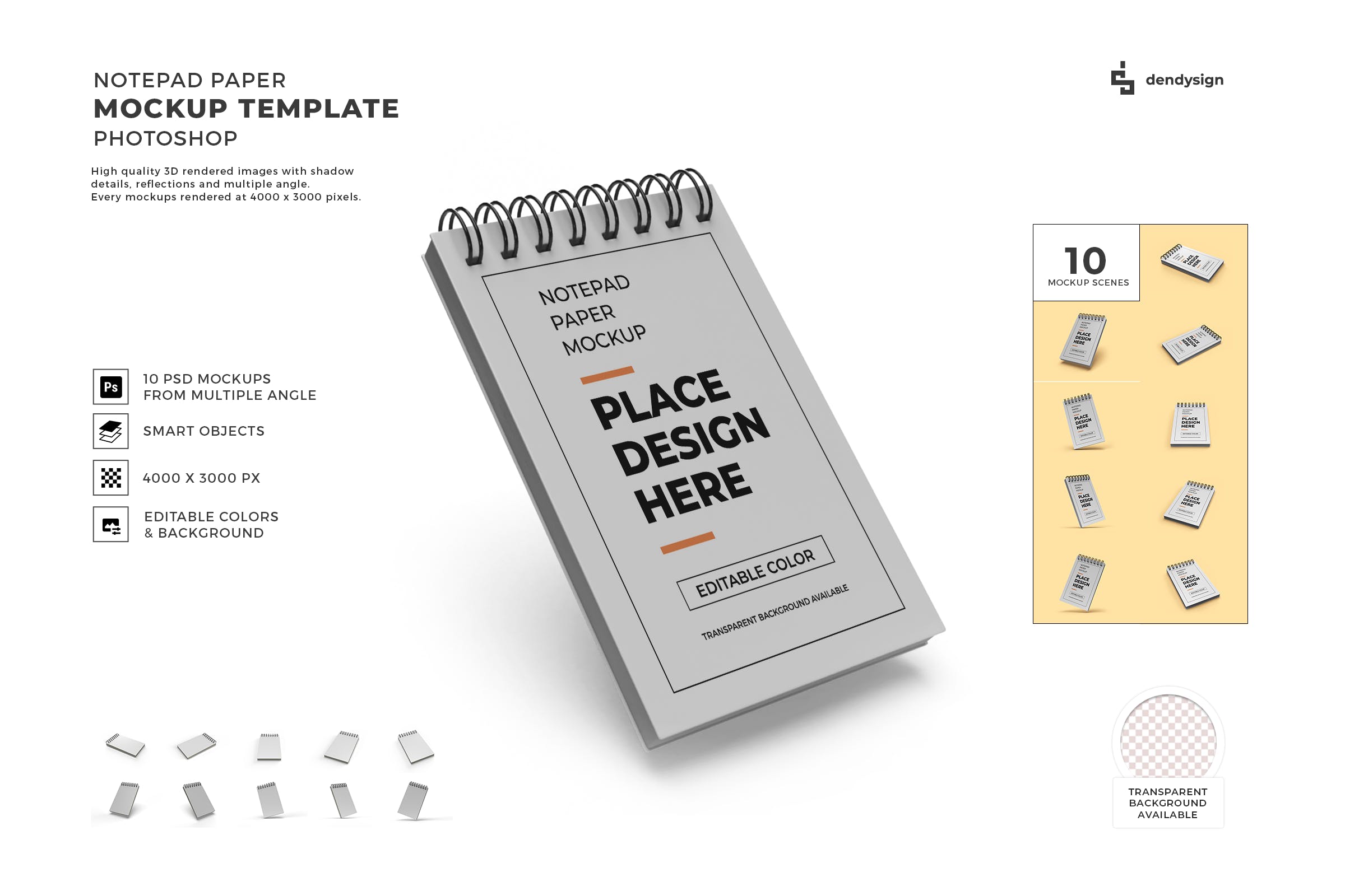 活页记事本文具样机模板集合 Notepad Stationery Mockup Template Set