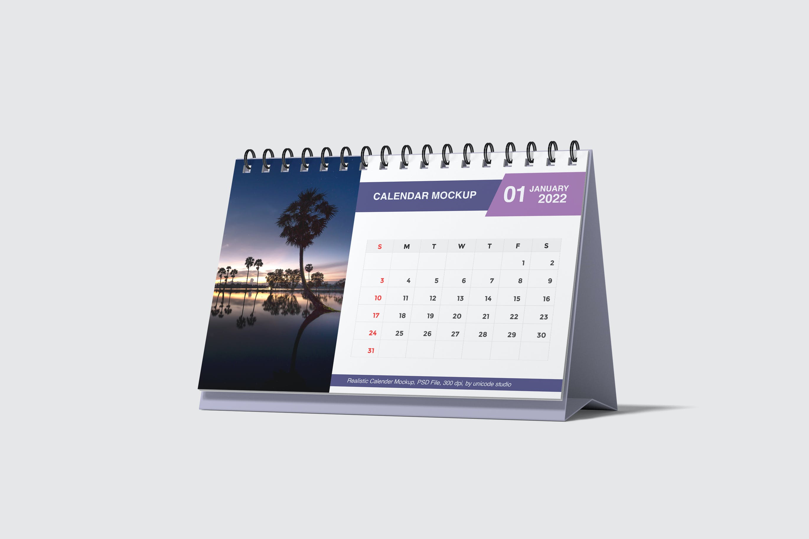 翻页日历台历设计样机模板v2 Calendar Mockups